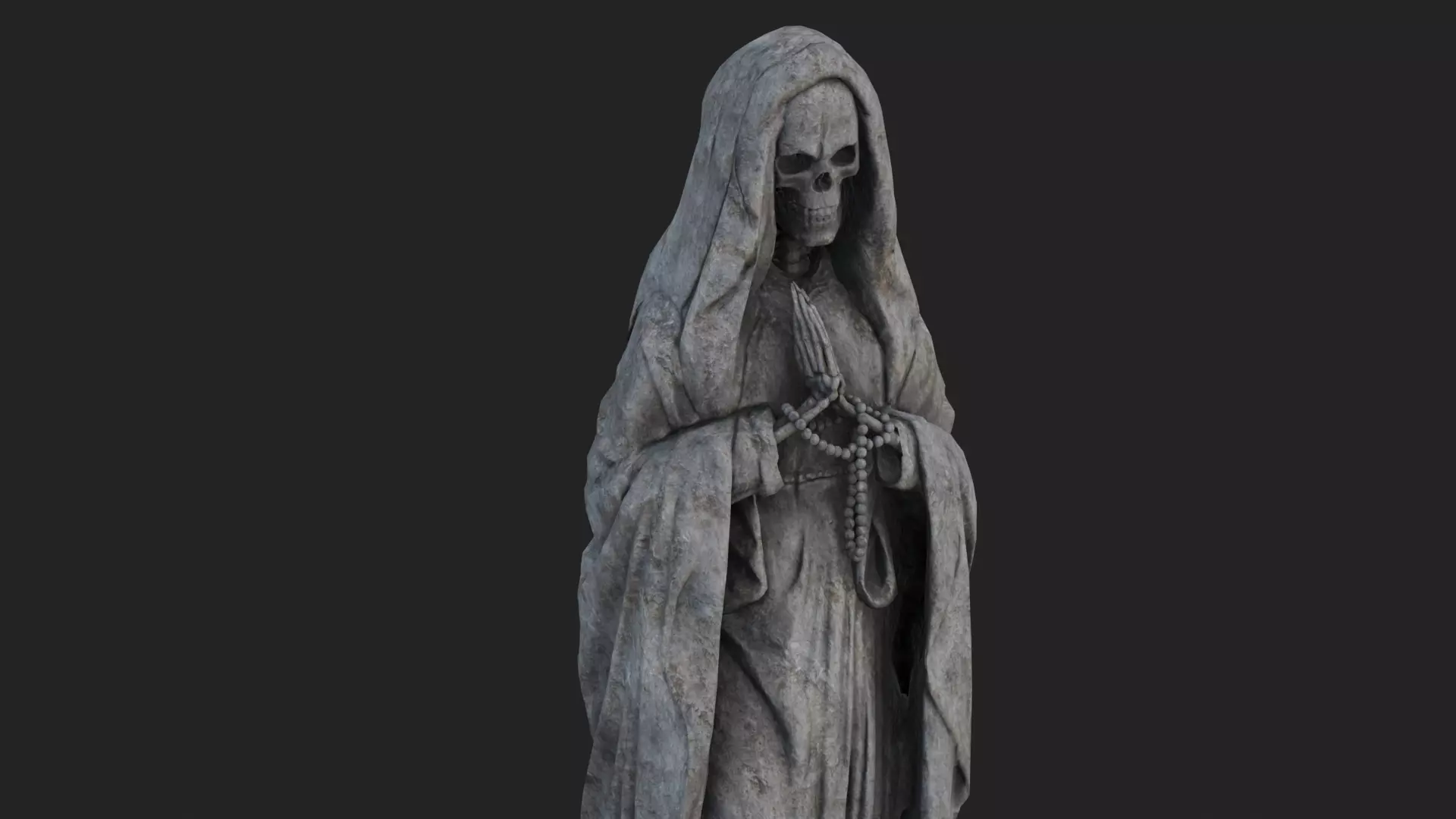 Santa Muerte Statues Low-poly 3D model_4