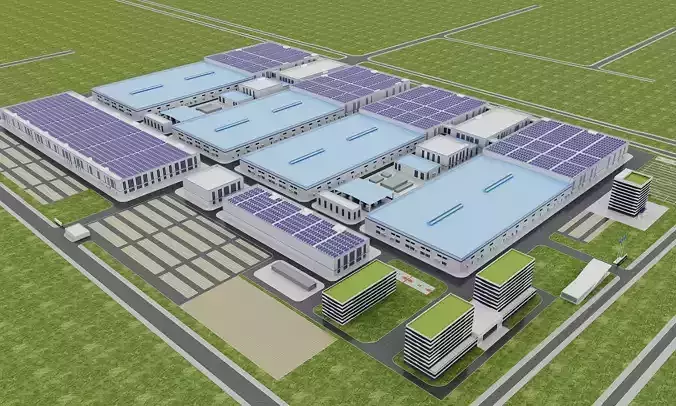 Modern Industrial Factory Park