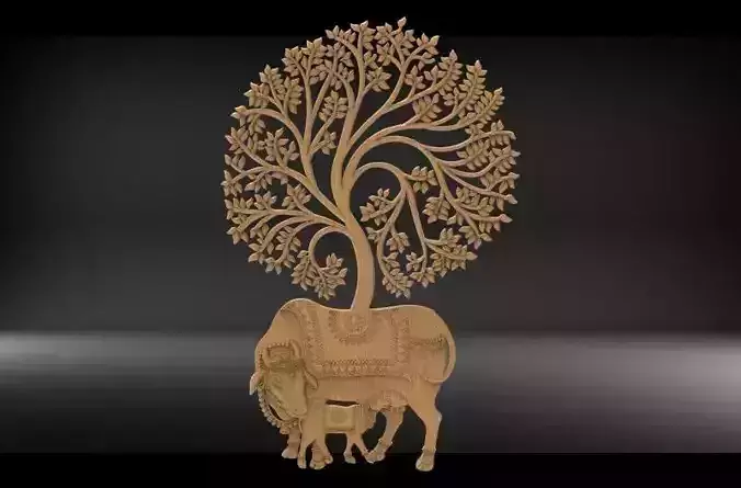Tree And Cow Design 