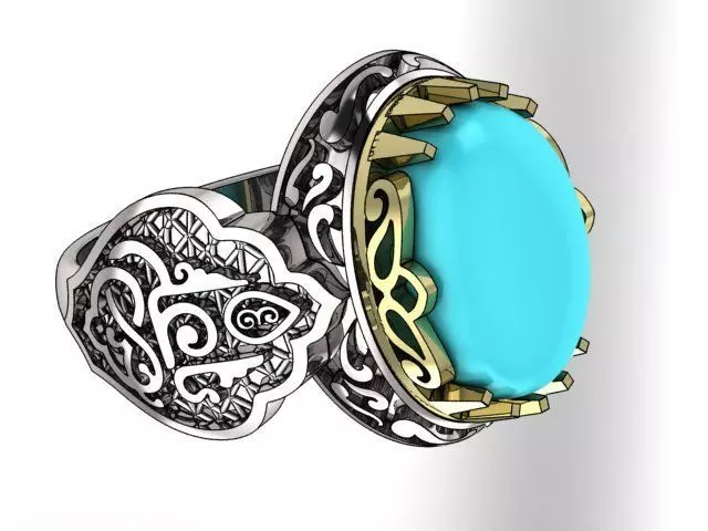 Yaali Islamic design ring 3D print model