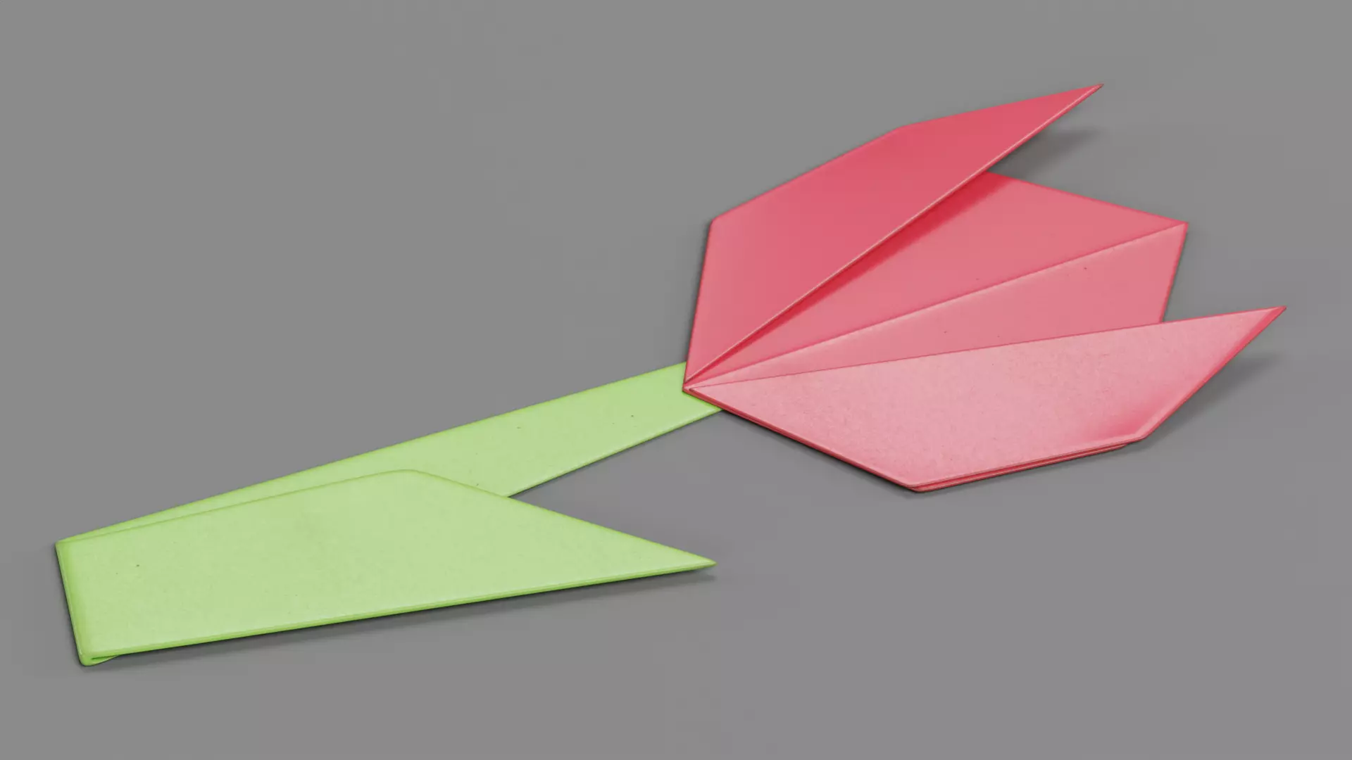 Paper Flower Low-poly 3D model_5