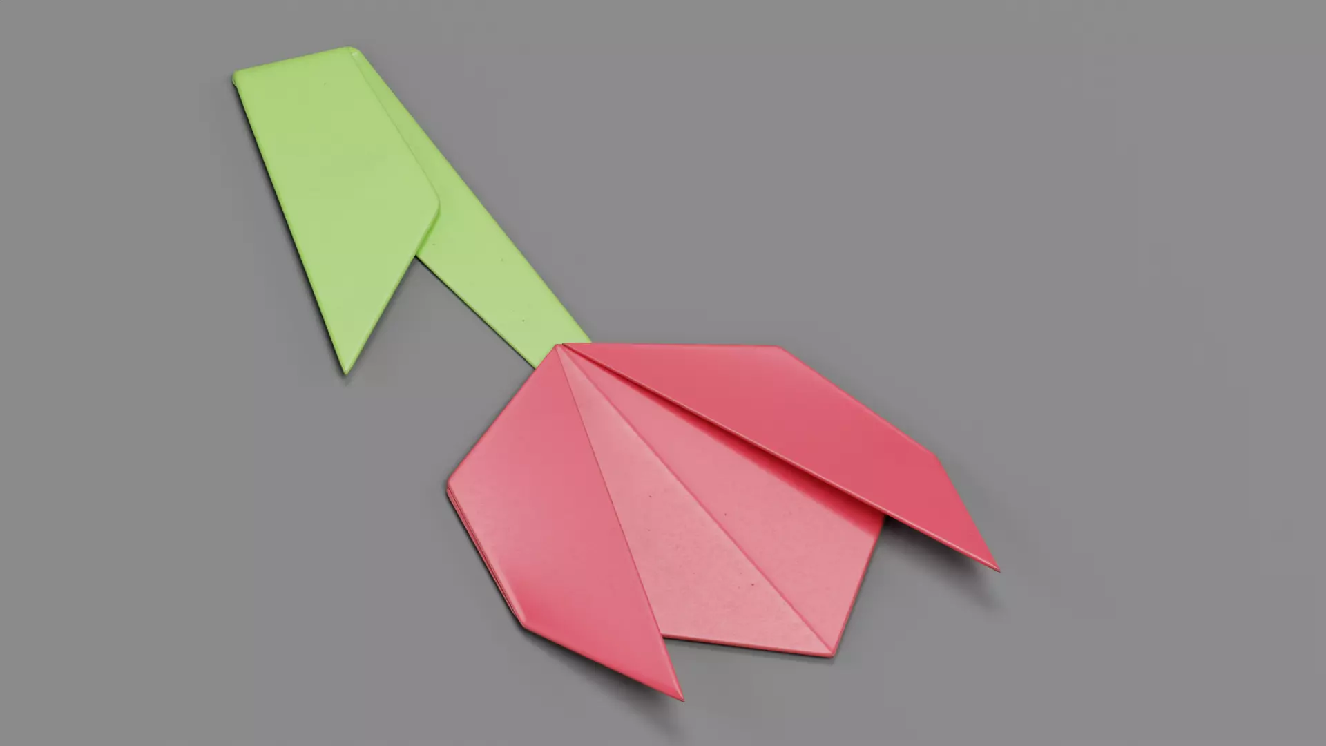 Paper Flower Low-poly 3D model_4