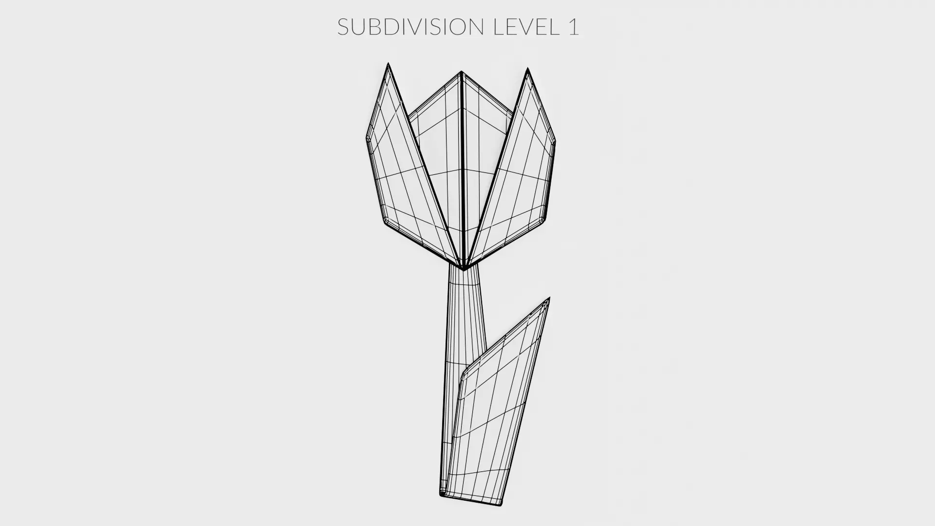 Paper Flower Low-poly 3D model_9