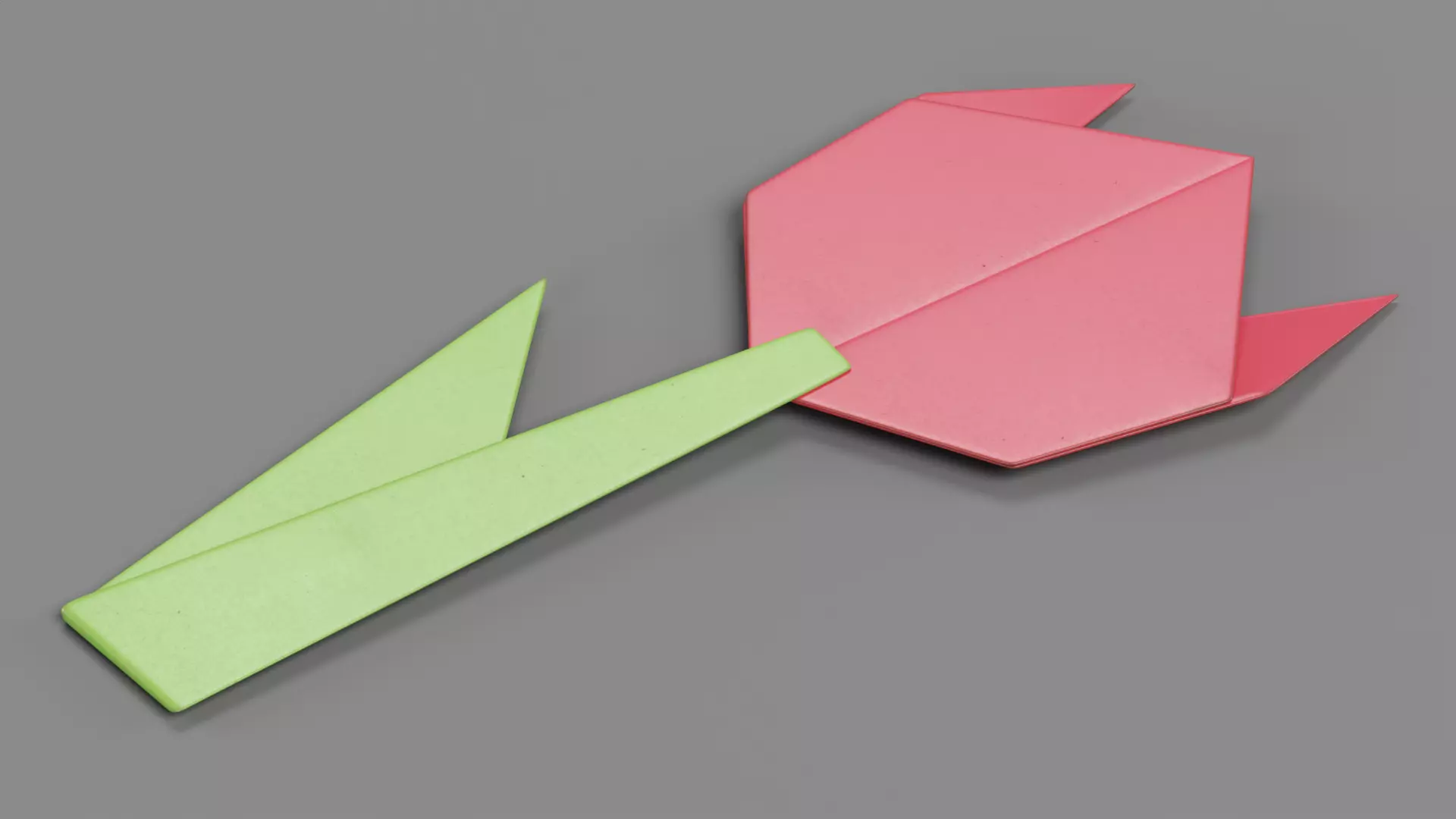 Paper Flower Low-poly 3D model_6