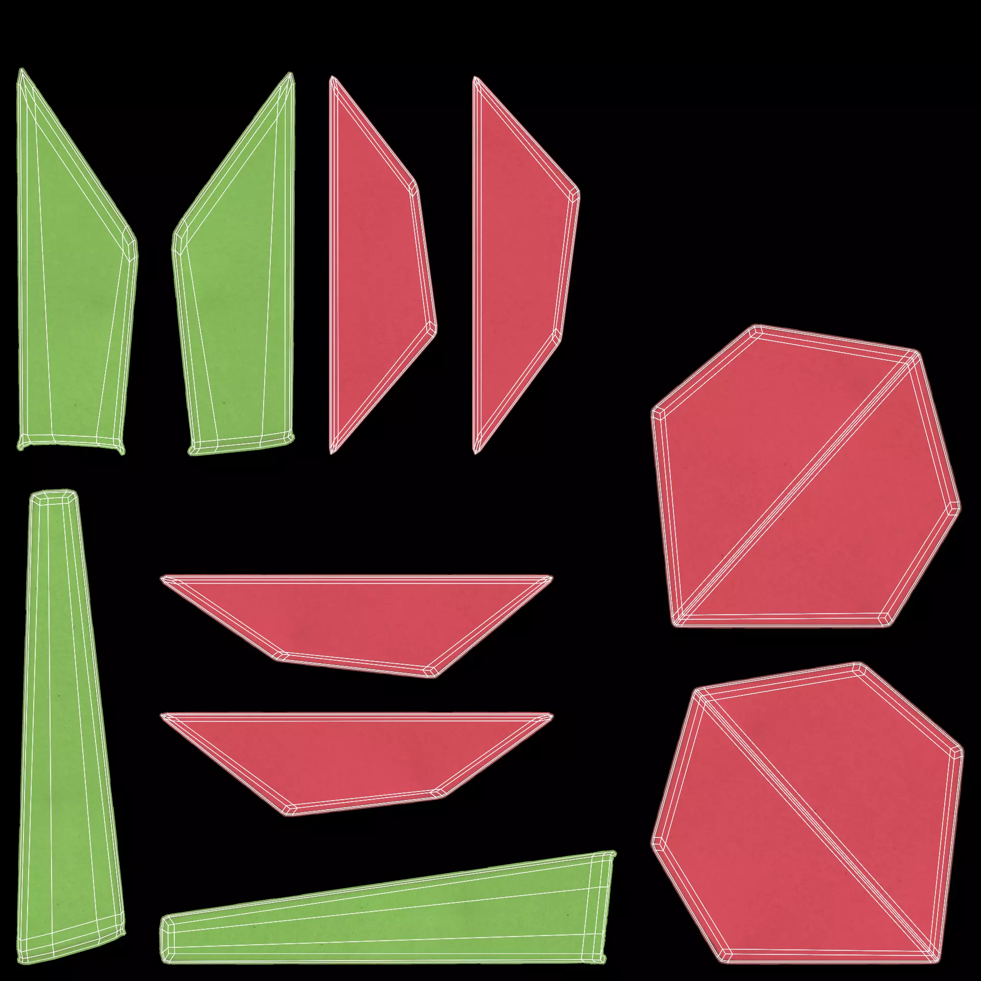 Paper Models Set Low-poly 3D model_32