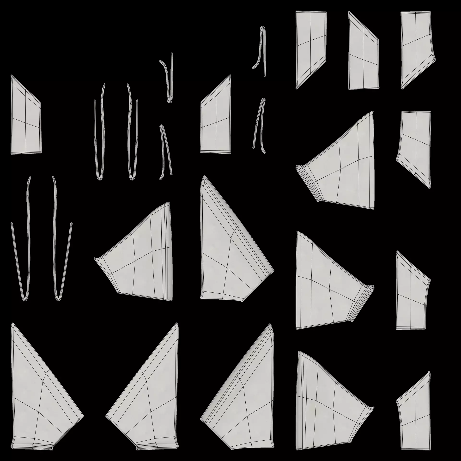 Paper Models Set Low-poly 3D model_31