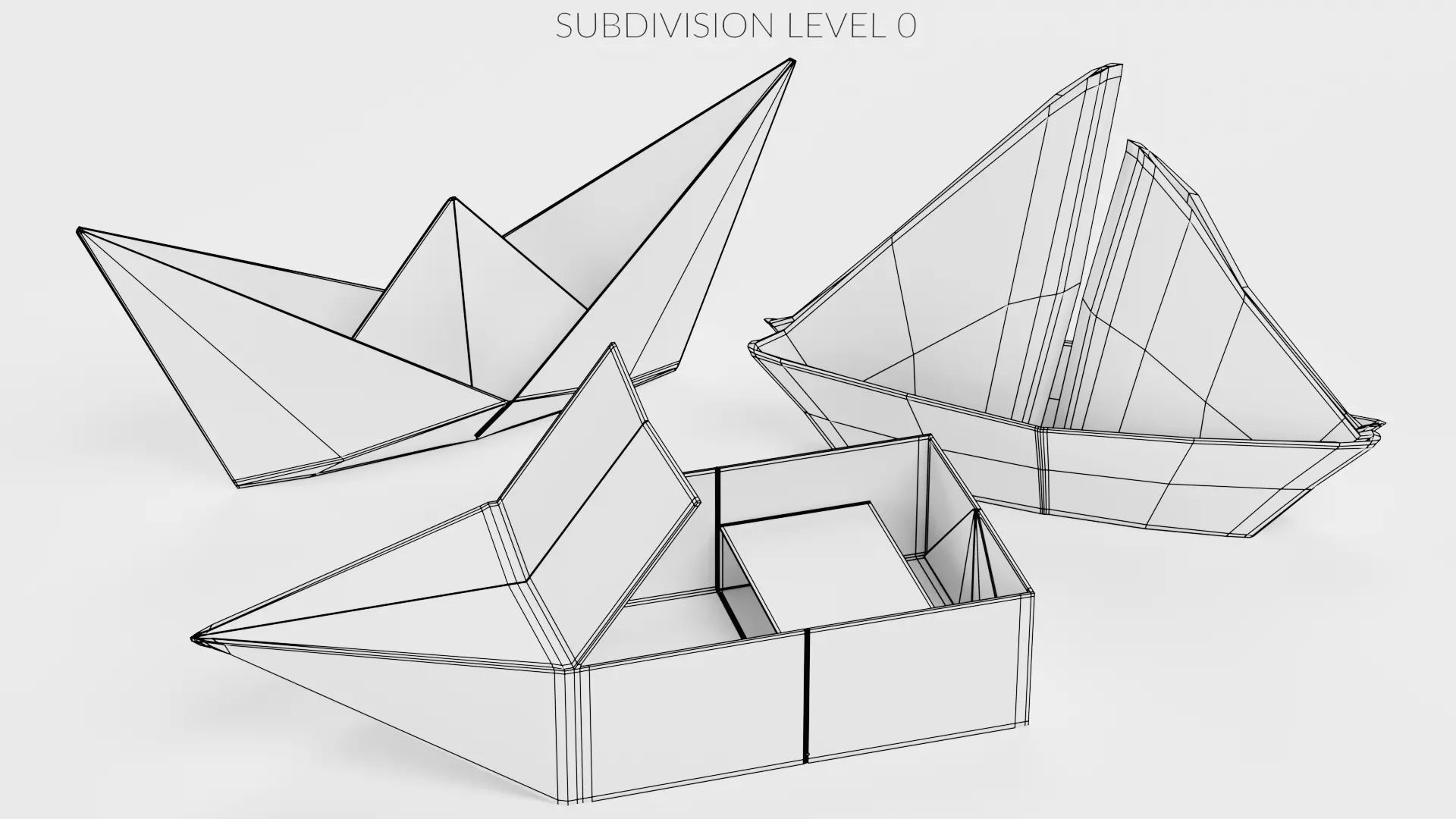 Paper Models Set Low-poly 3D model_23