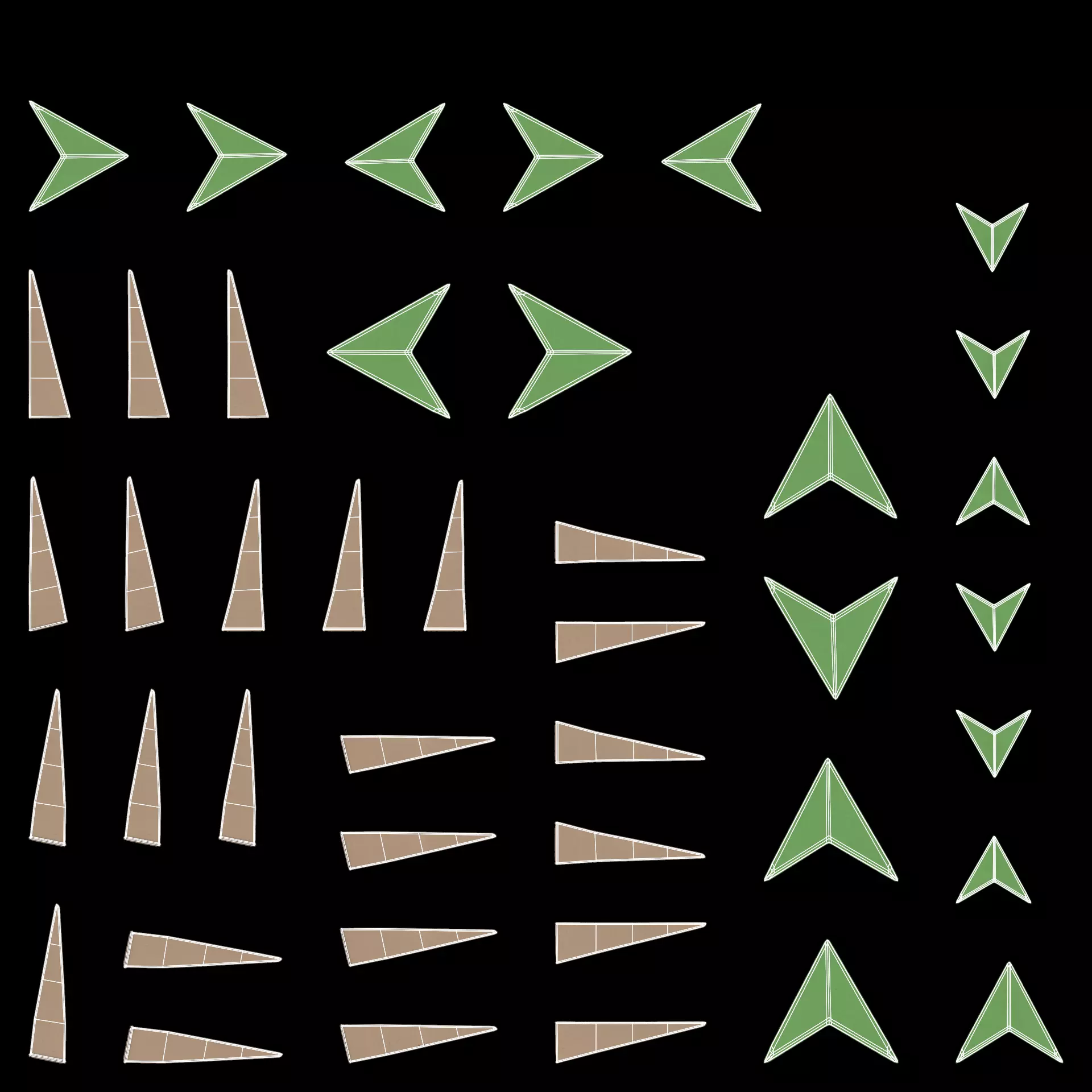 Paper Models Set Low-poly 3D model_34