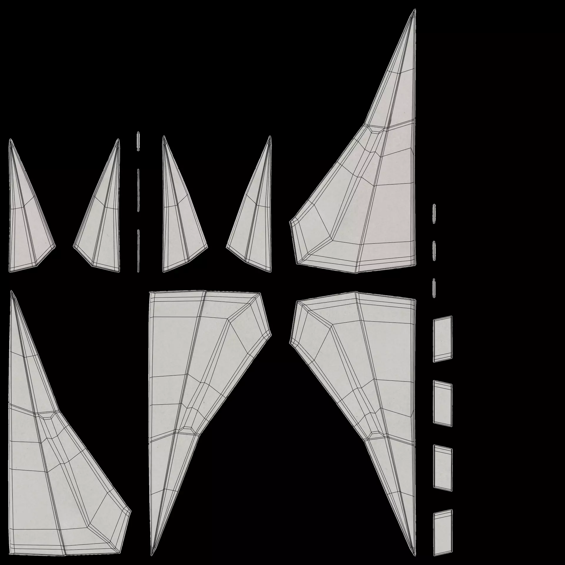 Paper Models Set Low-poly 3D model_33