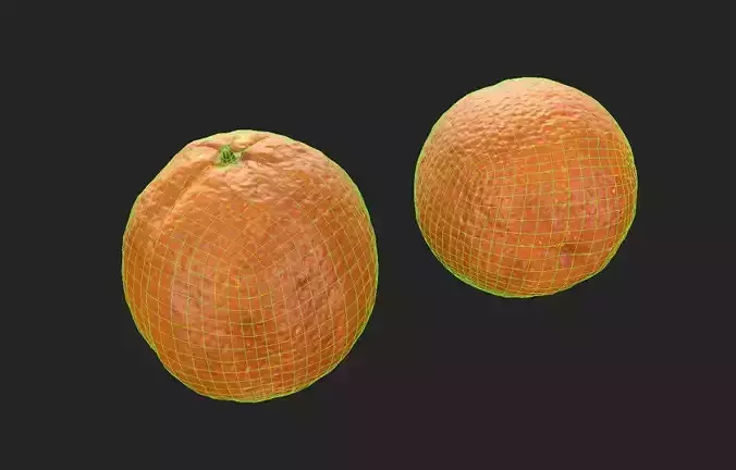 Orange M02 Low-poly 3D model 2