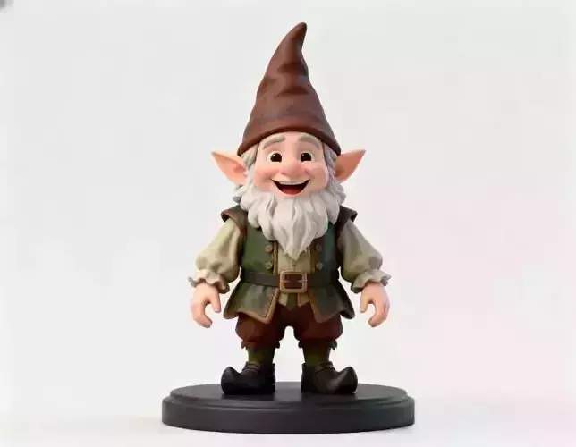 2576Fairy Tale Gnome  Color Full  Body Figurine on Base magic