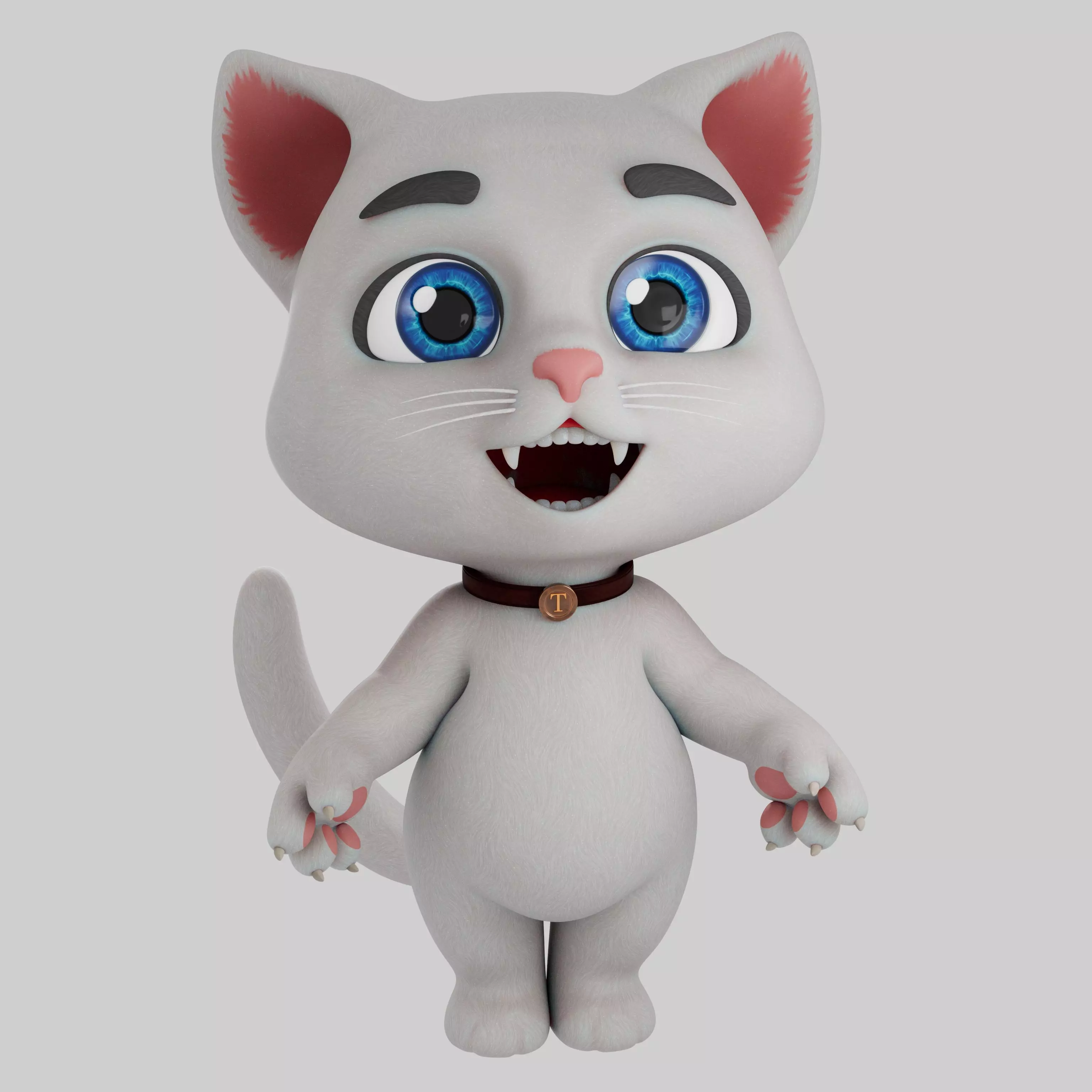Cartoon Cat Low-poly 3D model_1