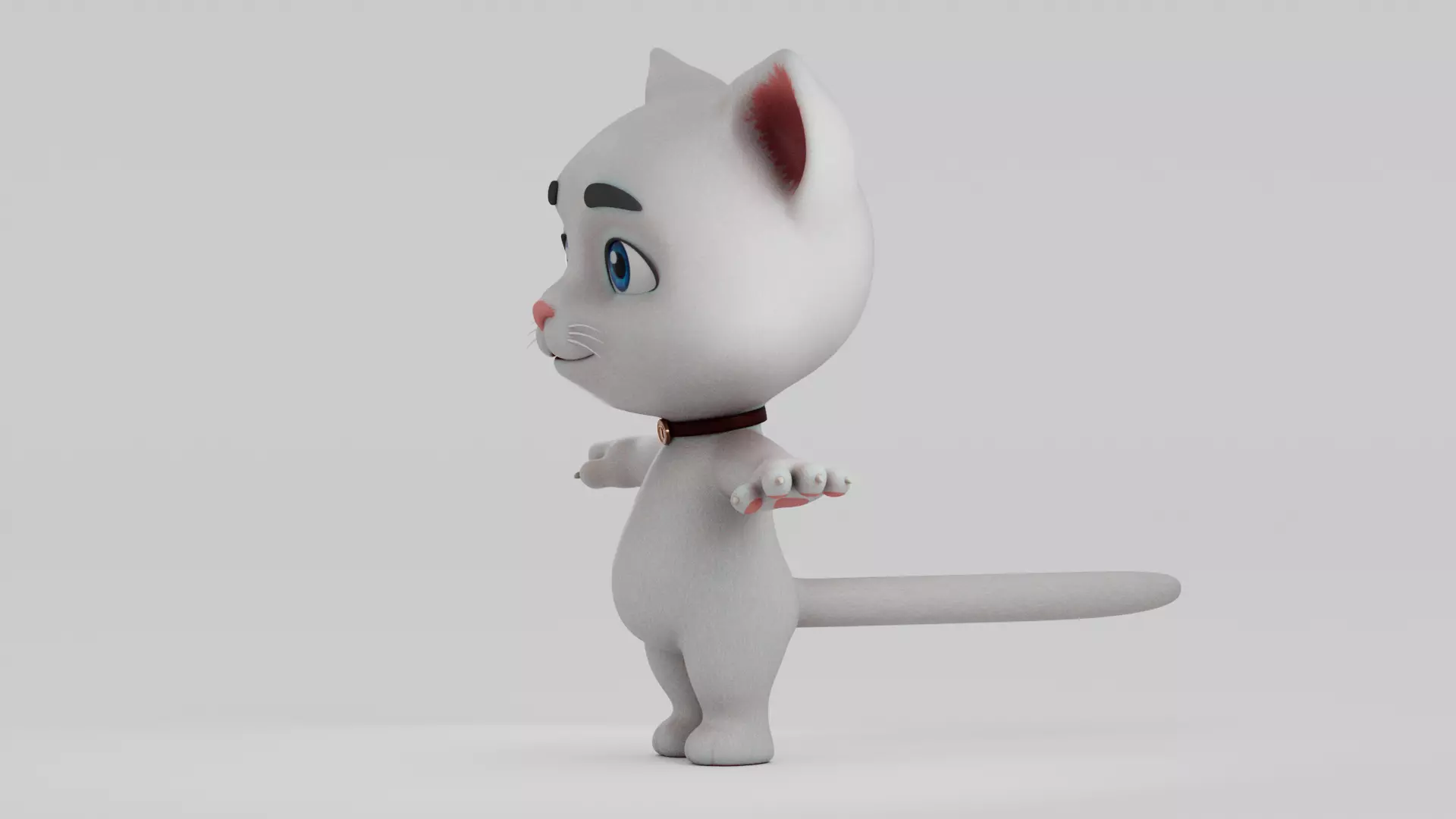 Cartoon Cat Low-poly 3D model_25