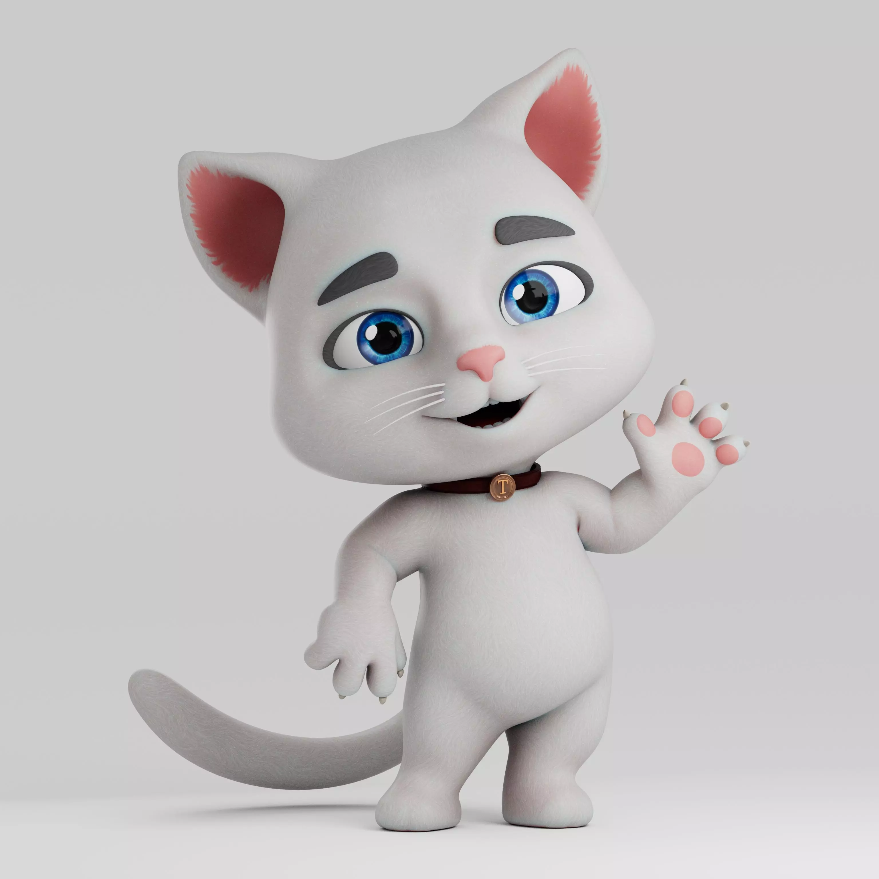 Cartoon Cat Low-poly 3D model_0