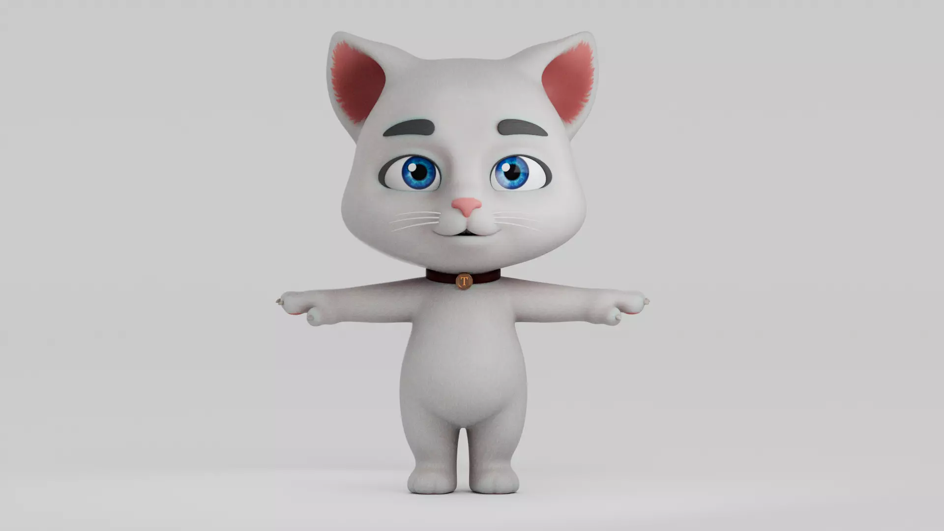 Cartoon Cat Low-poly 3D model_12