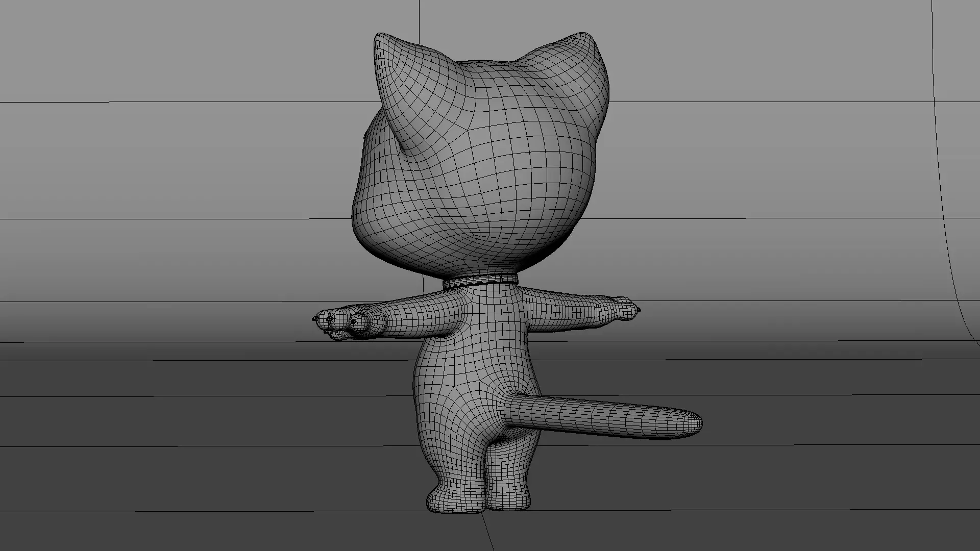 Cartoon Cat Low-poly 3D model_16
