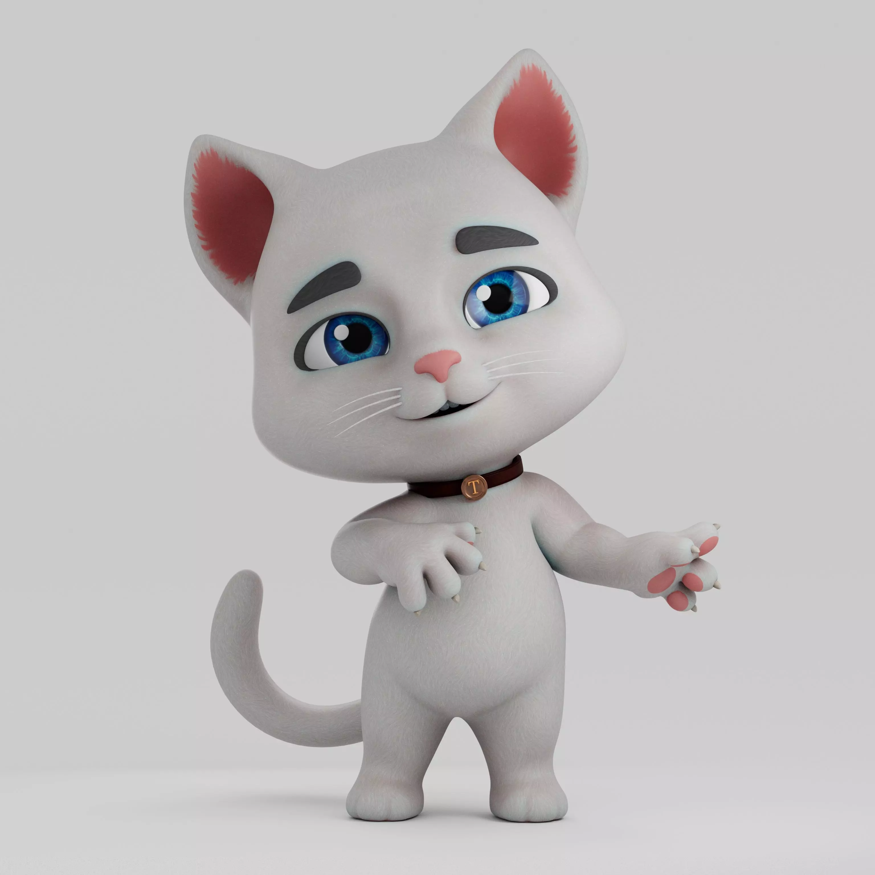 Cartoon Cat Low-poly 3D model_2