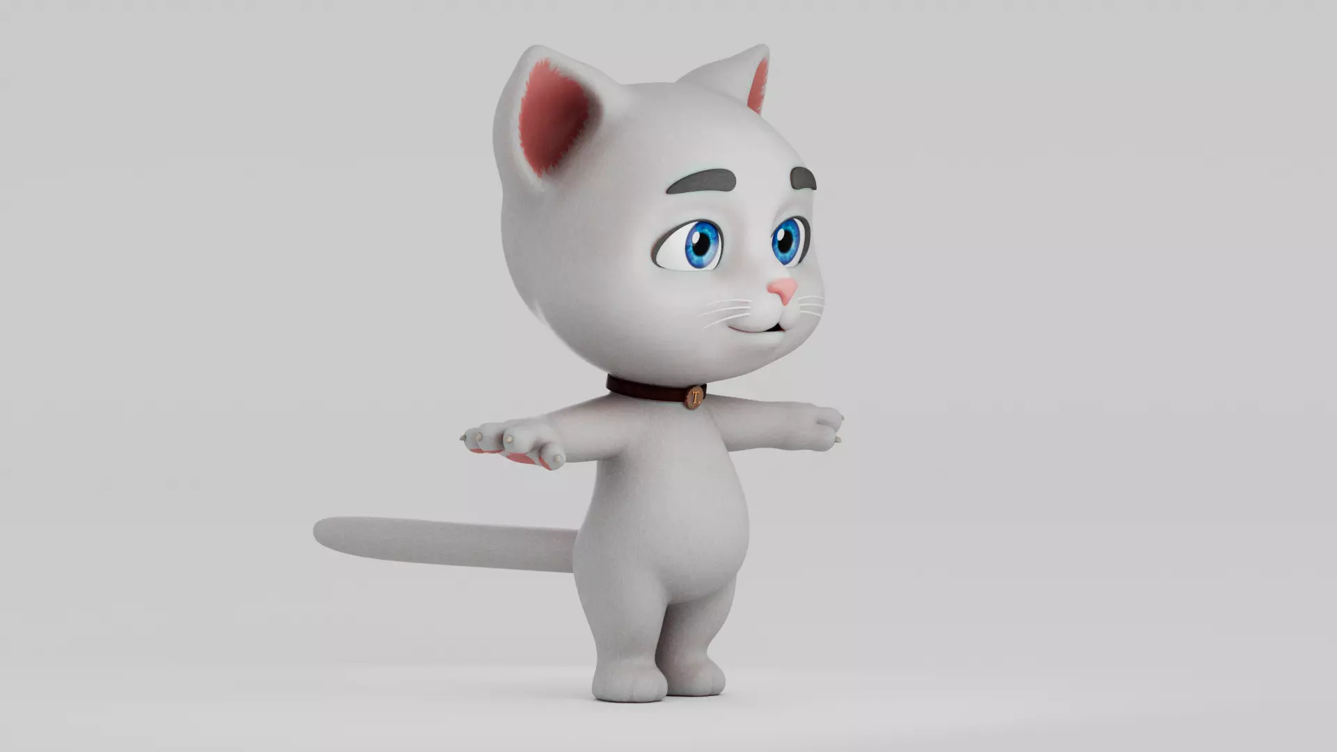 Cartoon Cat Low-poly 3D model_10