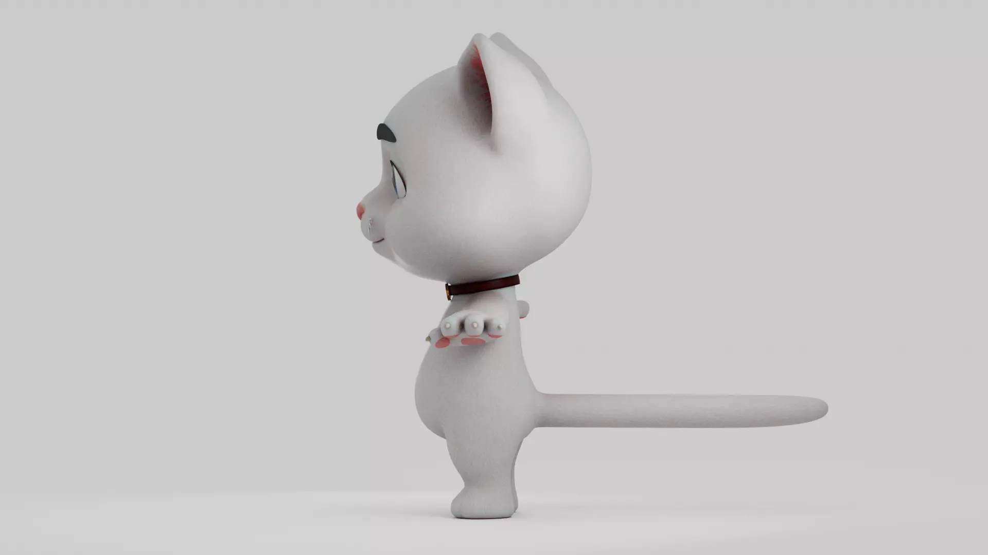 Cartoon Cat Low-poly 3D model_5