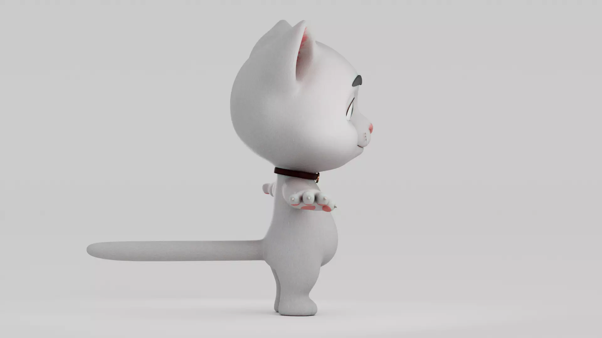 Cartoon Cat Low-poly 3D model_8