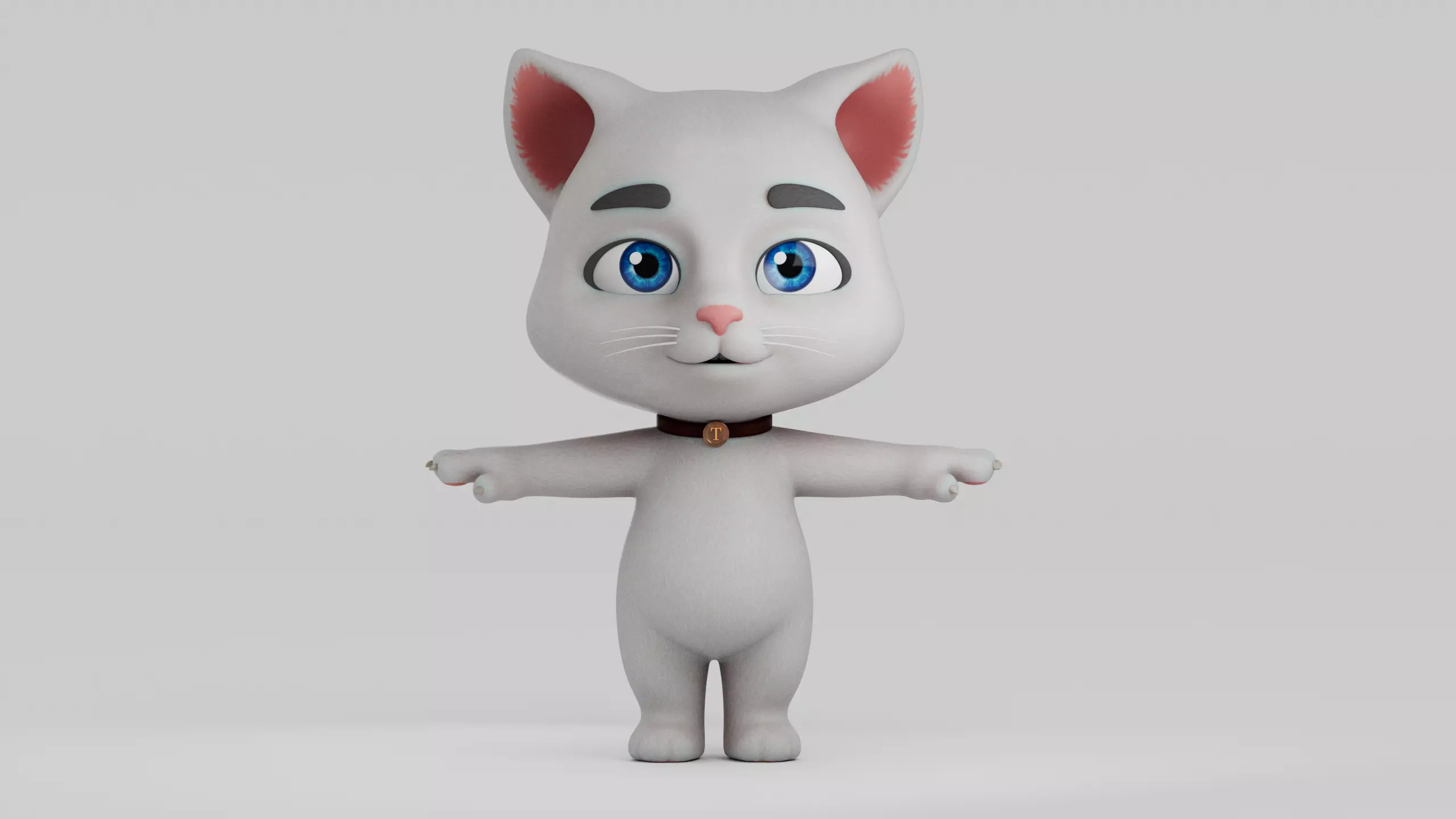 Cartoon Cat Low-poly 3D model_3