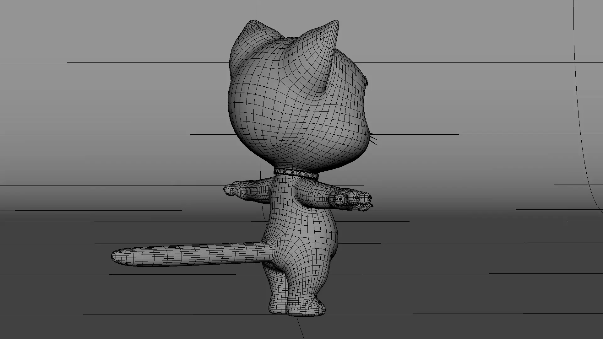 Cartoon Cat Low-poly 3D model_19