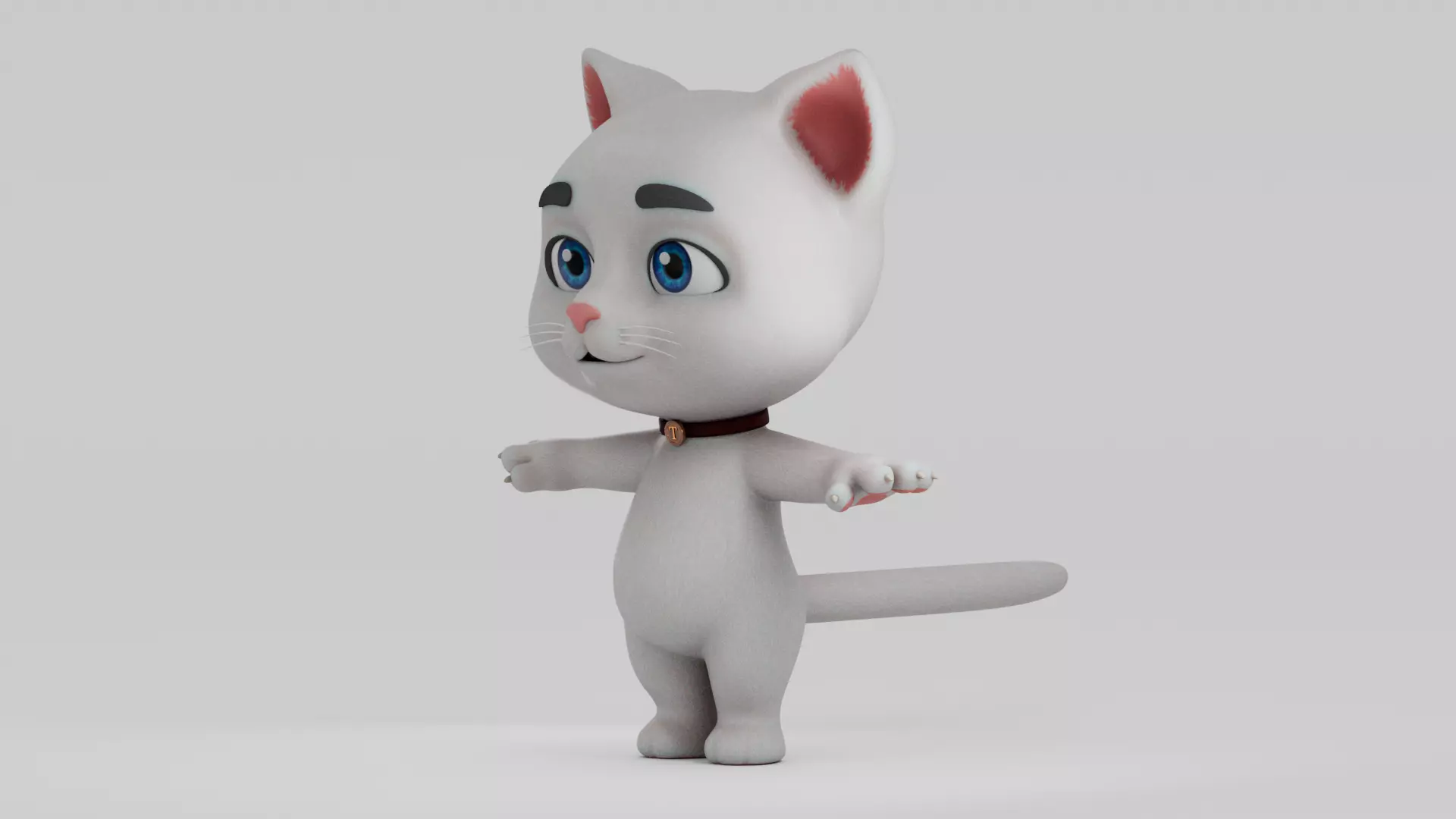 Cartoon Cat Low-poly 3D model_4