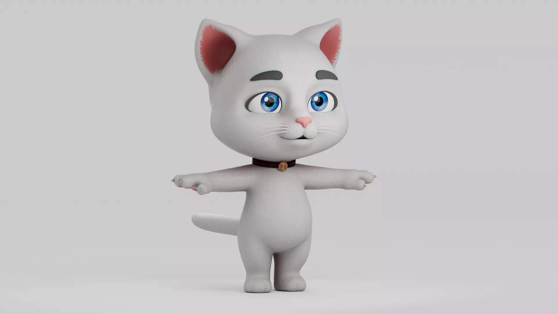 Cartoon Cat Low-poly 3D model_11