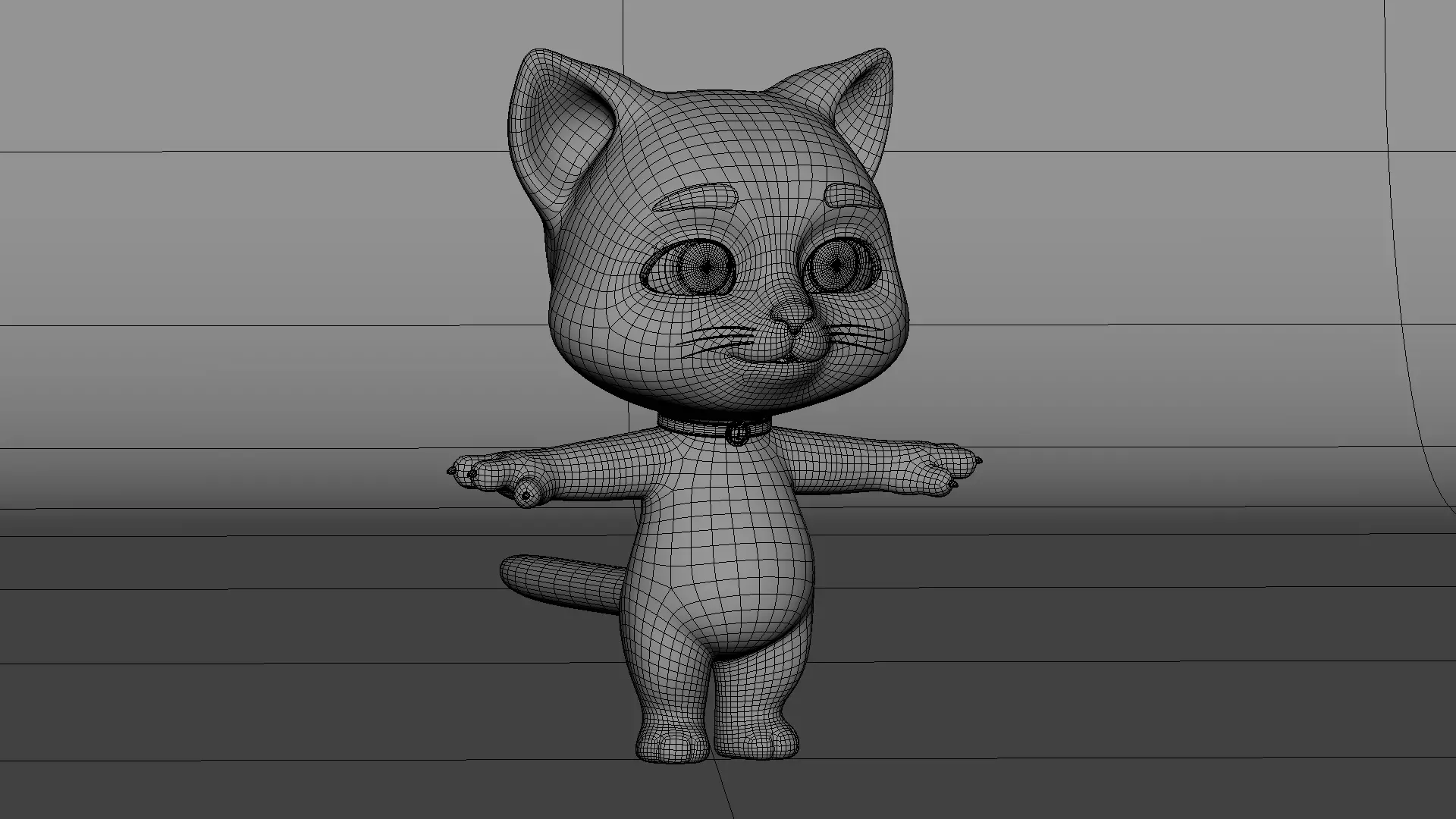 Cartoon Cat Low-poly 3D model_17