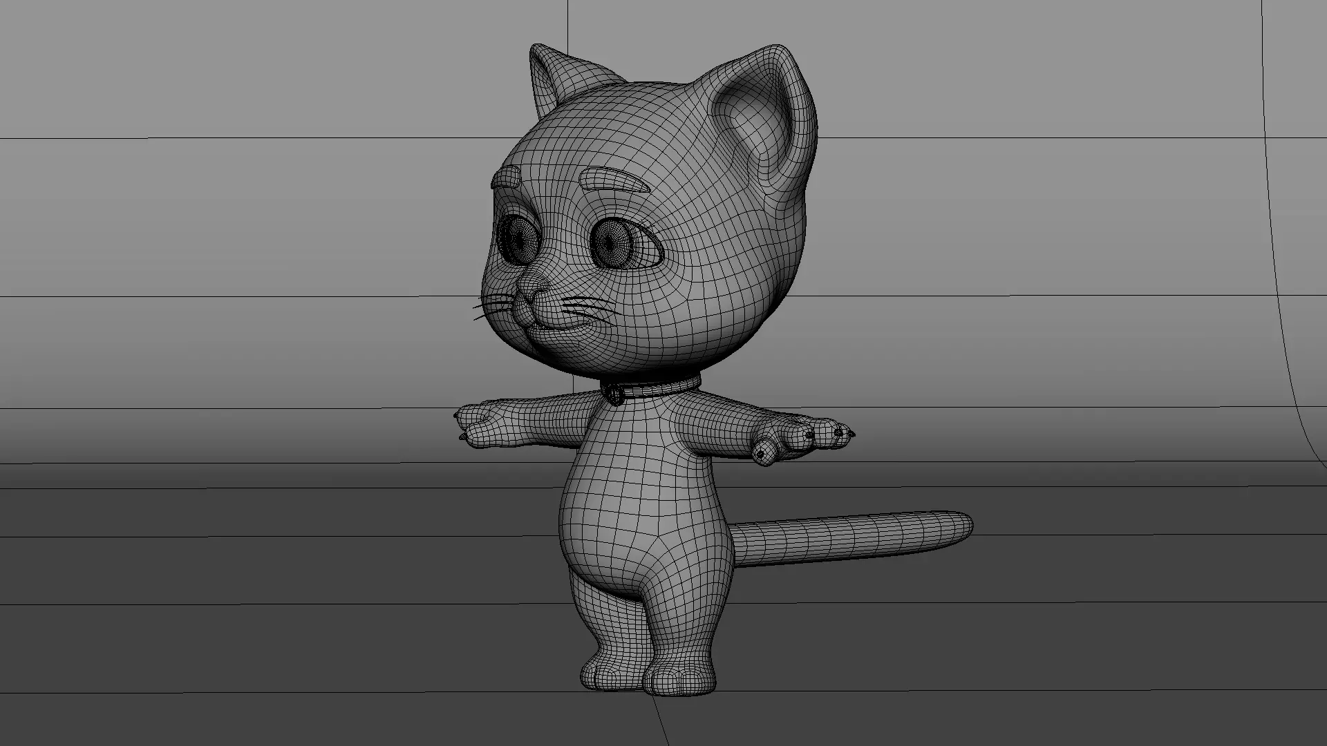 Cartoon Cat Low-poly 3D model_14