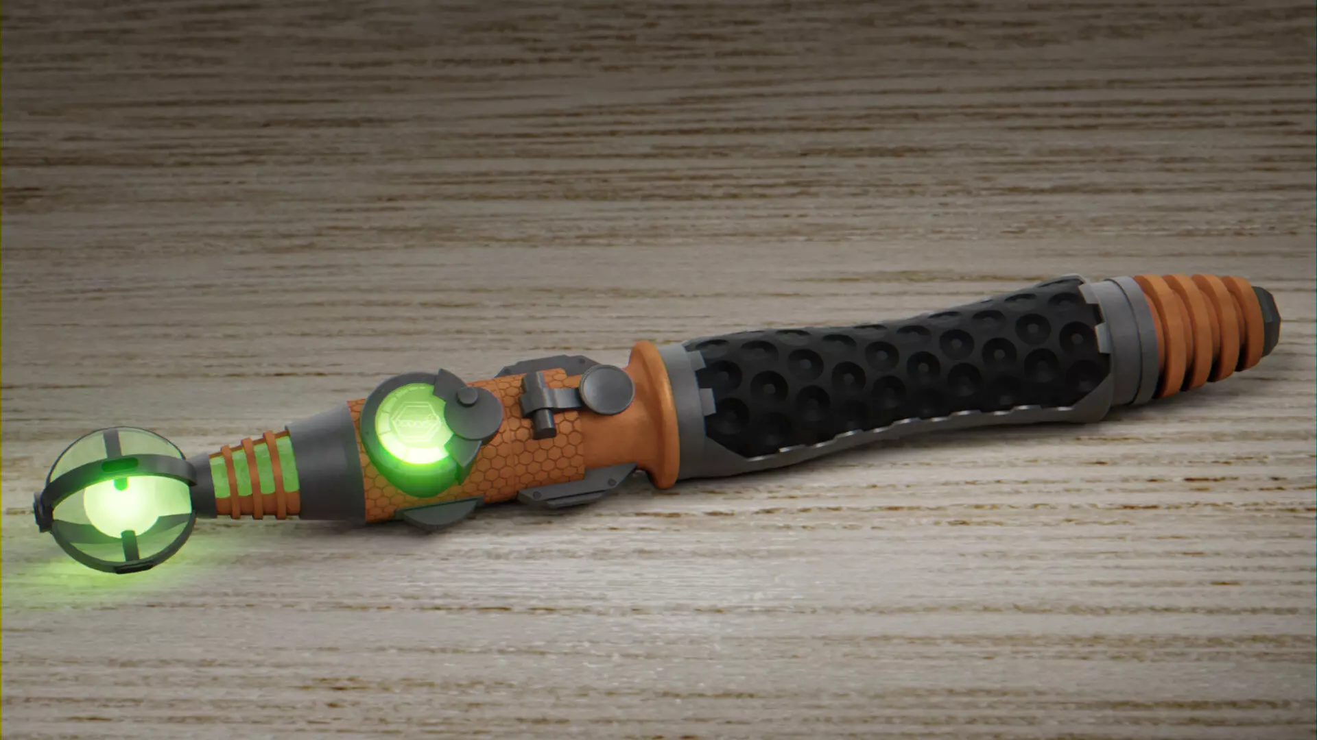 Custom Orange Sonic Screwdriver 3D model_0