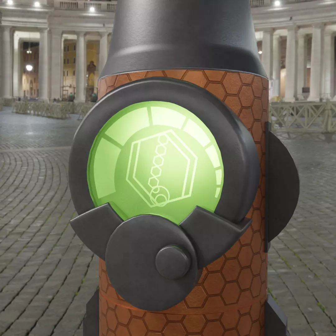 Custom Orange Sonic Screwdriver 3D model_4