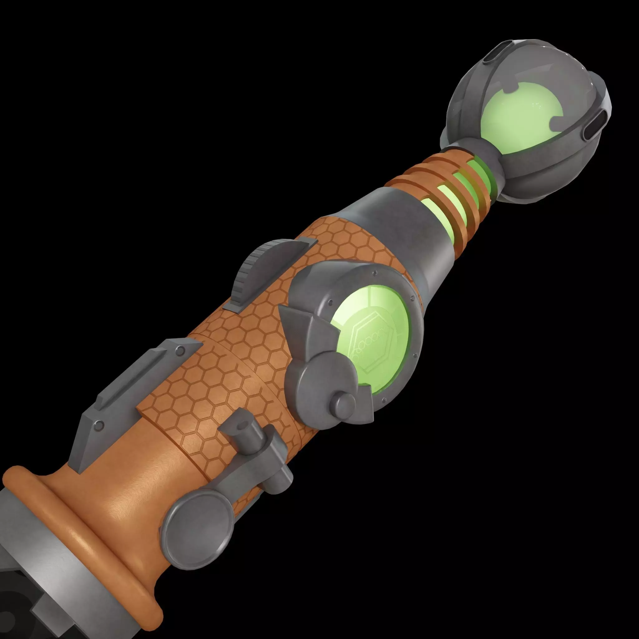 Custom Orange Sonic Screwdriver 3D model_1