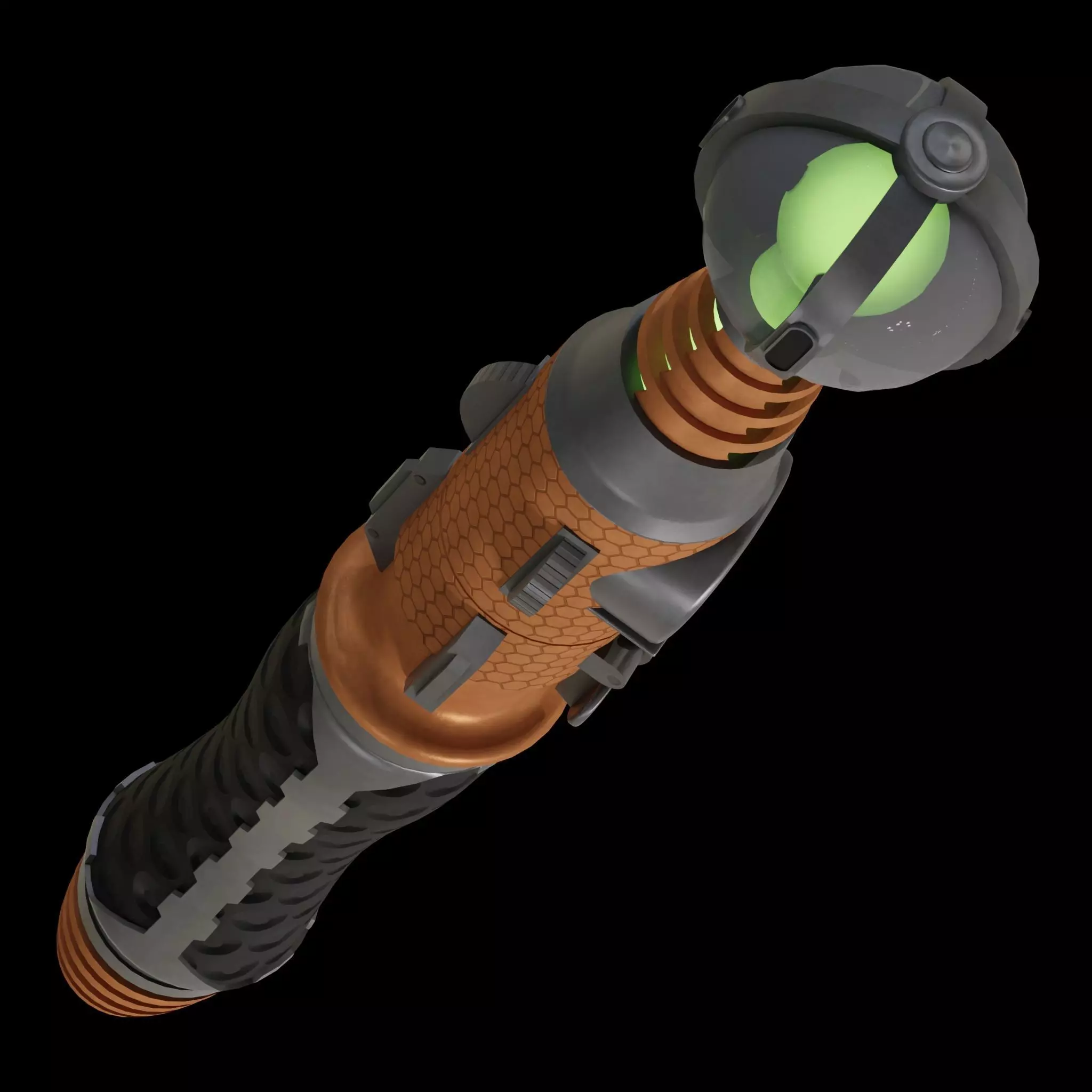 Custom Orange Sonic Screwdriver 3D model_2