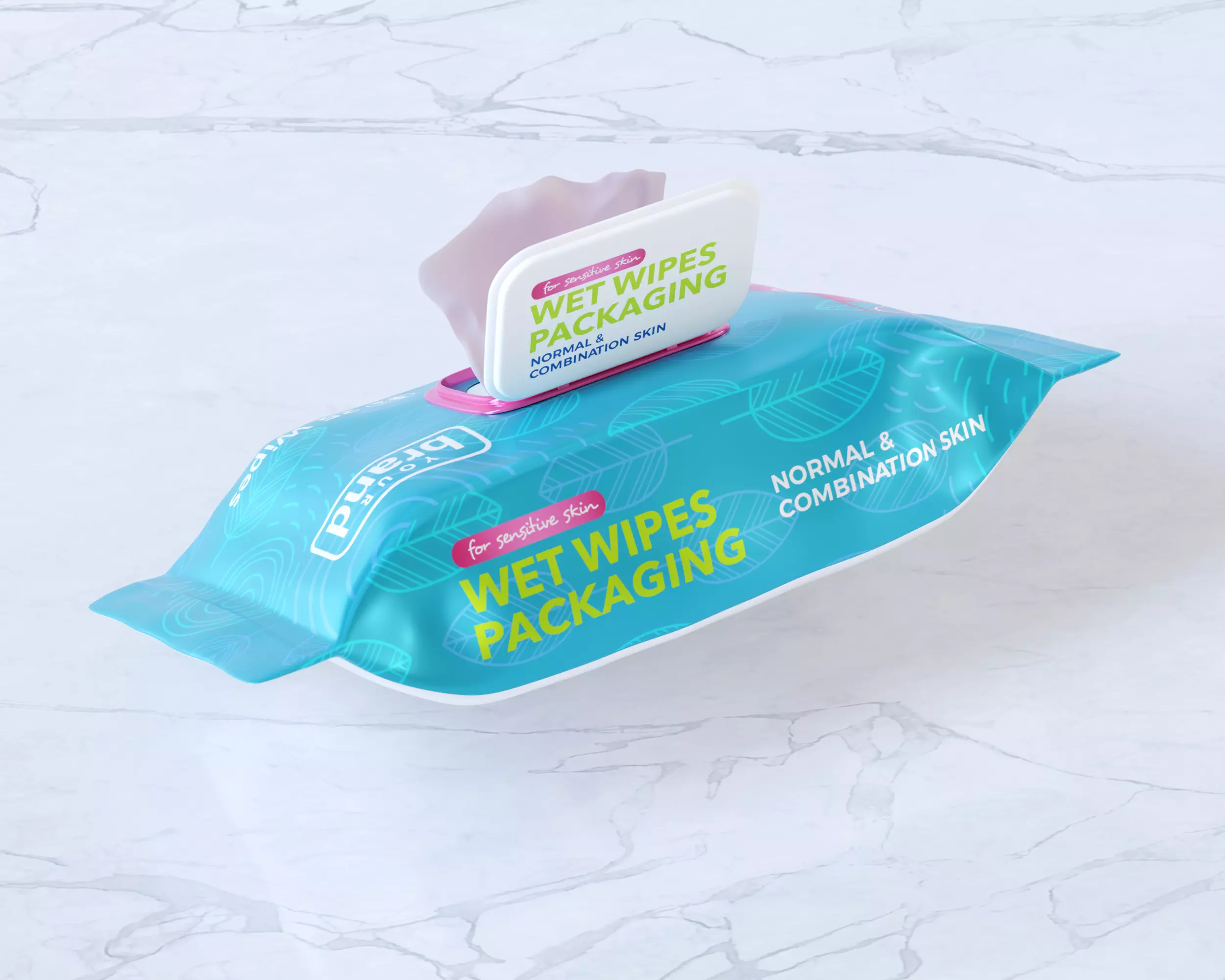 Wet Tissue Wipes Paper Packaging 3D model_8