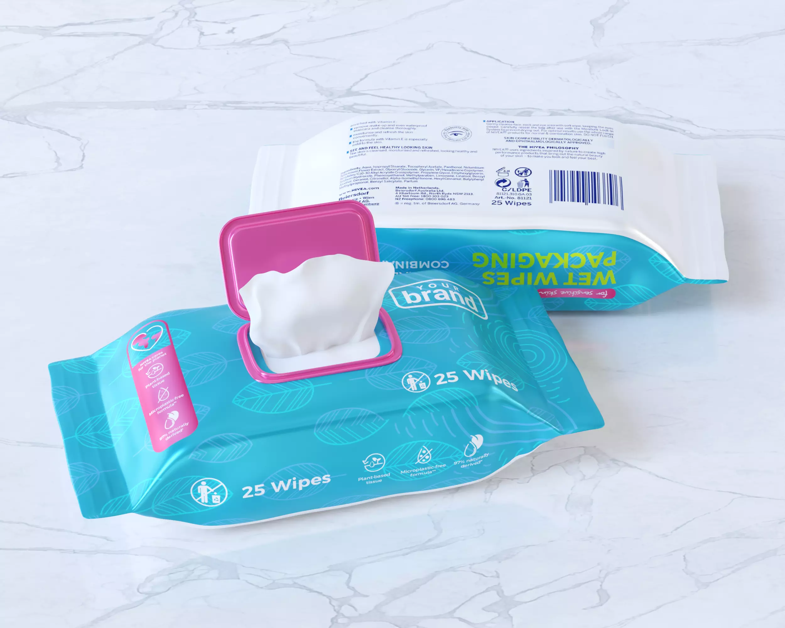 Wet Tissue Wipes Paper Packaging 3D model_6