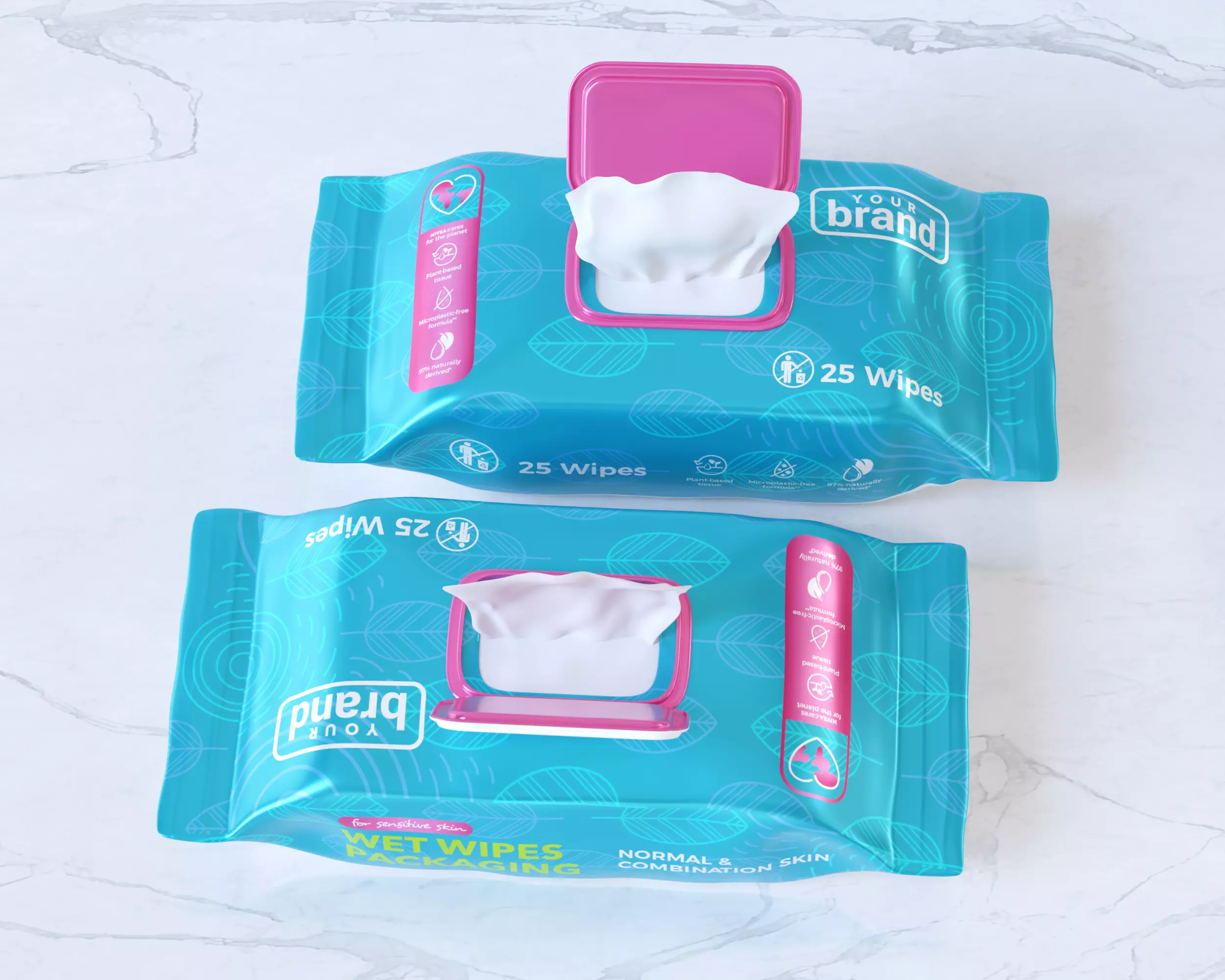 Wet Tissue Wipes Paper Packaging 3D model_4