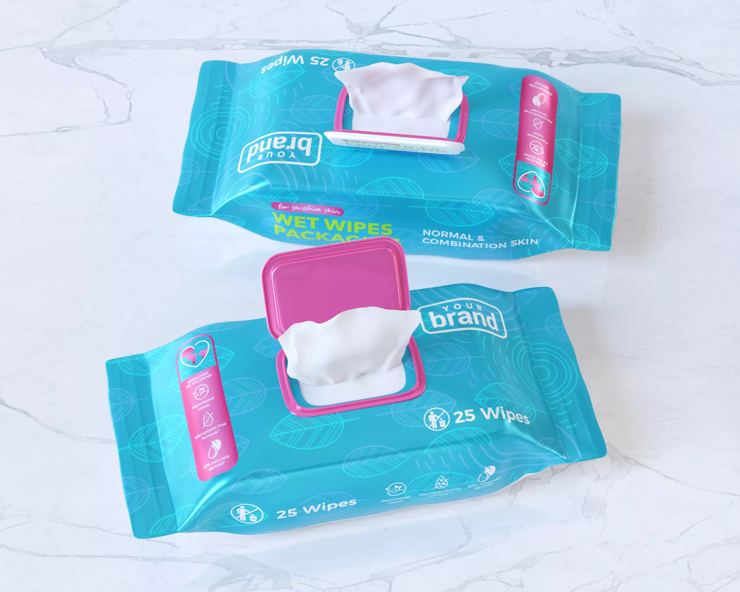 Wet Tissue Wipes Paper Packaging 3D model_1