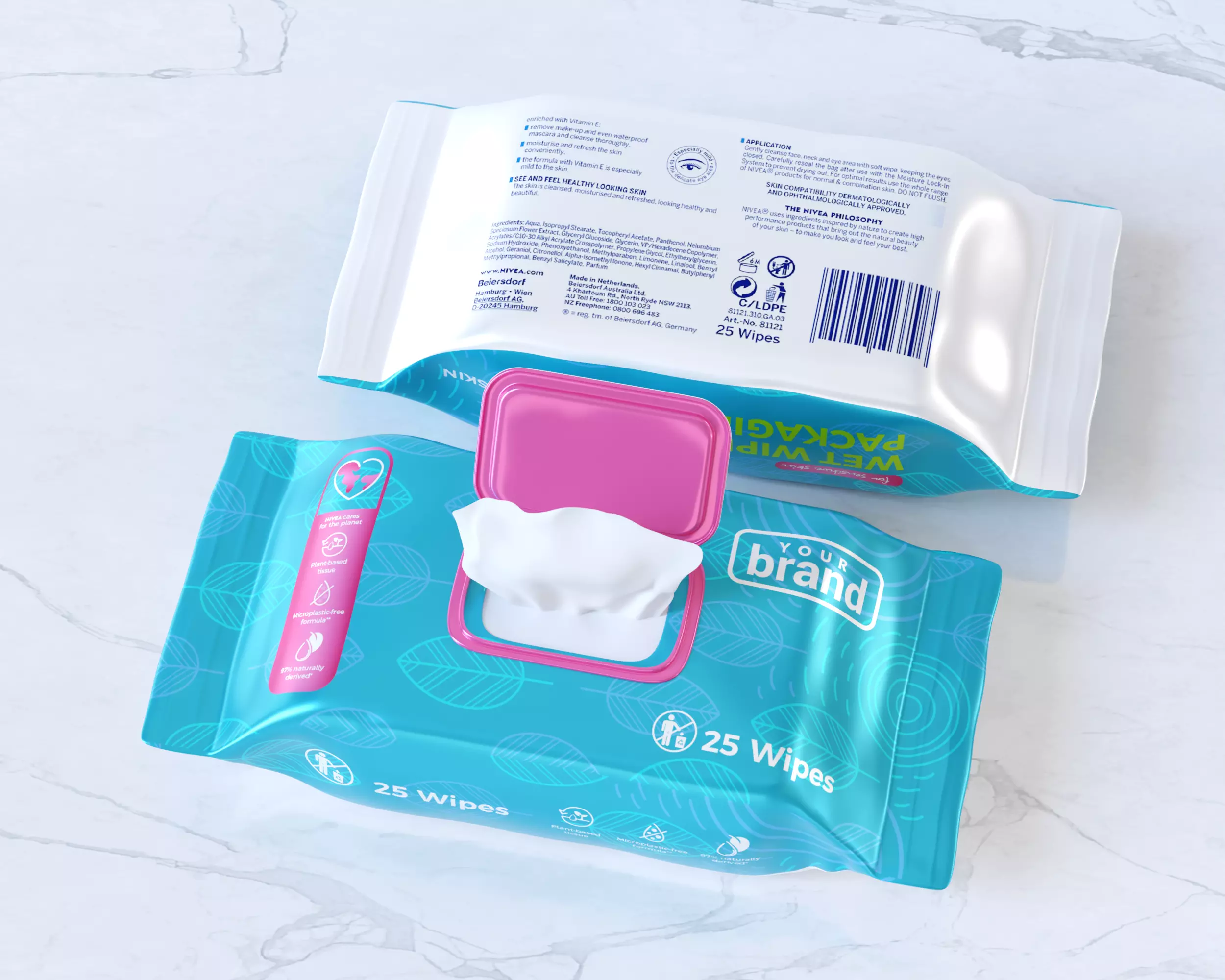 Wet Tissue Wipes Paper Packaging 3D model_3