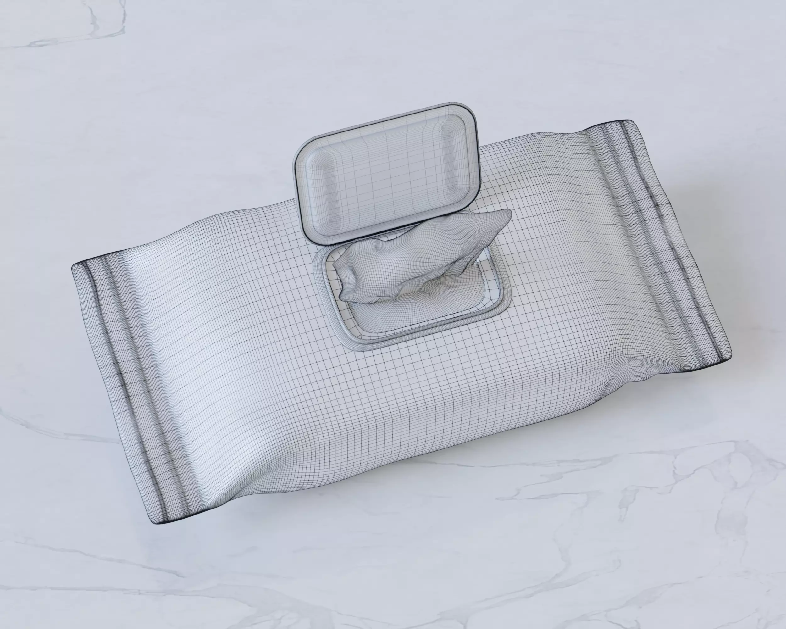 Wet Tissue Wipes Paper Packaging 3D model_9