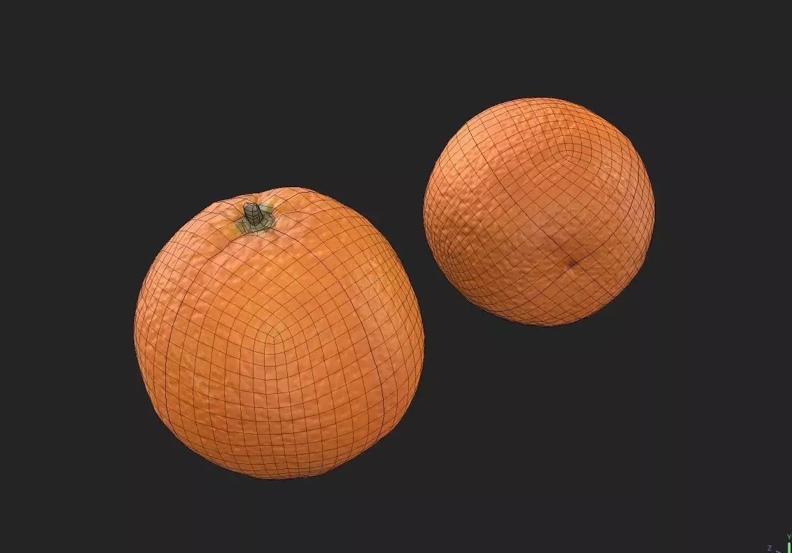 Orange M01 Low-poly 3D model_1