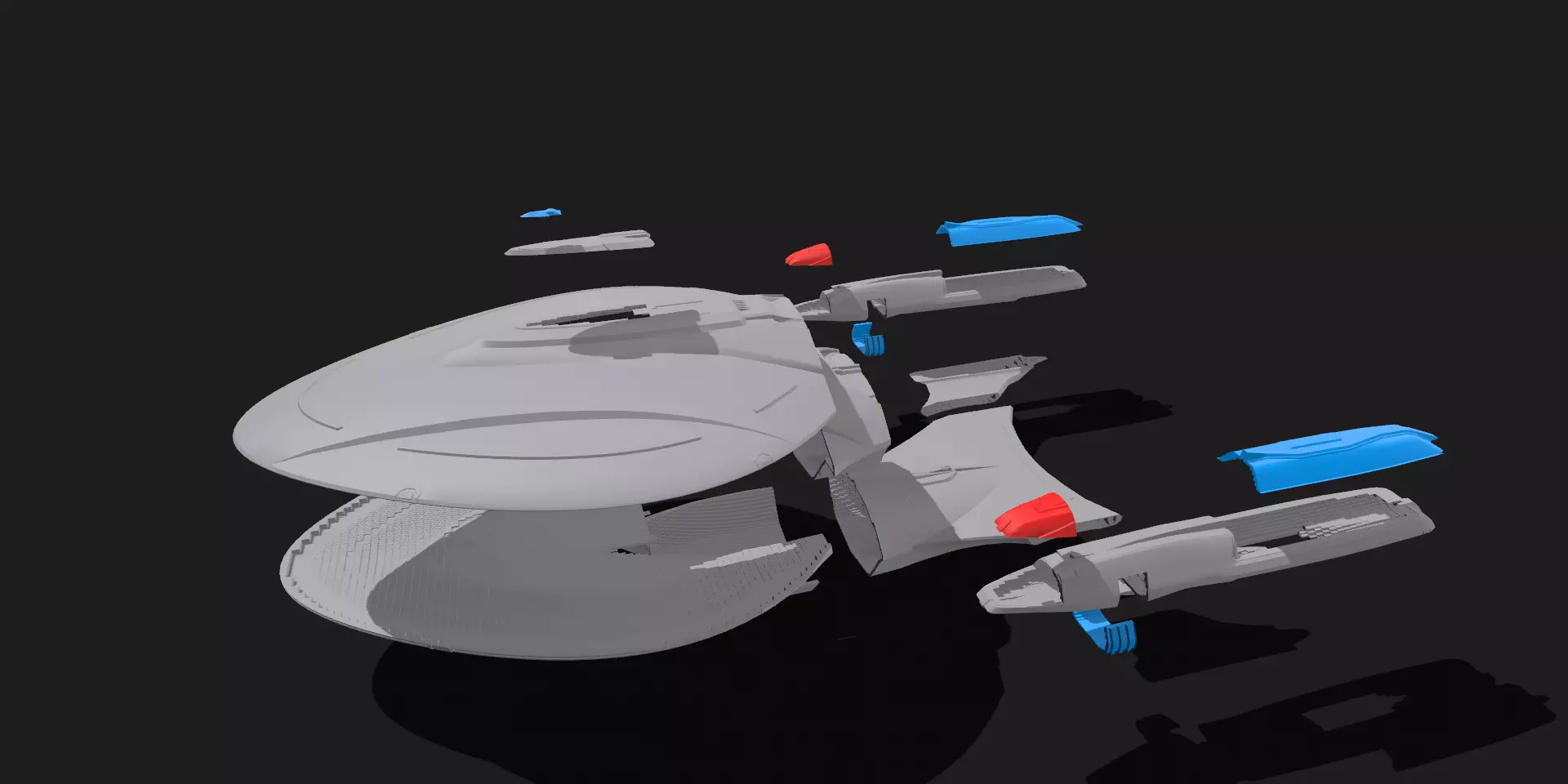 Enterprise G Eclipes class self assembly KIT 3D print model_2