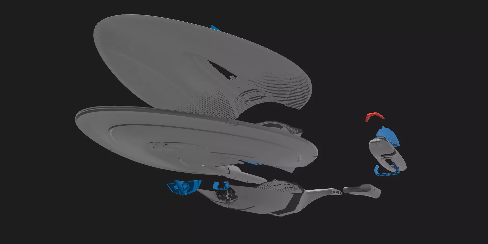 Enterprise G Eclipes class self assembly KIT 3D print model_3