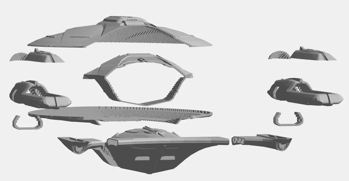 Enterprise G Eclipes class self assembly KIT 3D print model_6