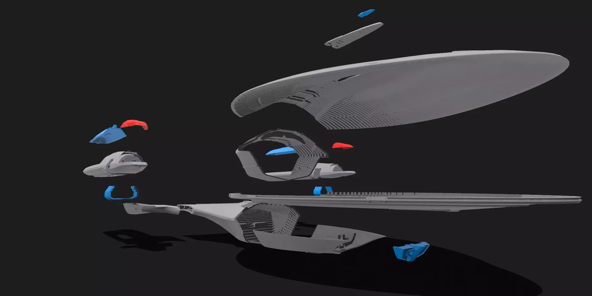 Enterprise G Eclipes class self assembly KIT 3D print model_11