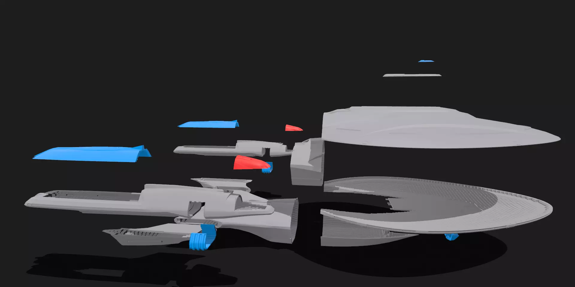 Enterprise G Eclipes class self assembly KIT 3D print model_10