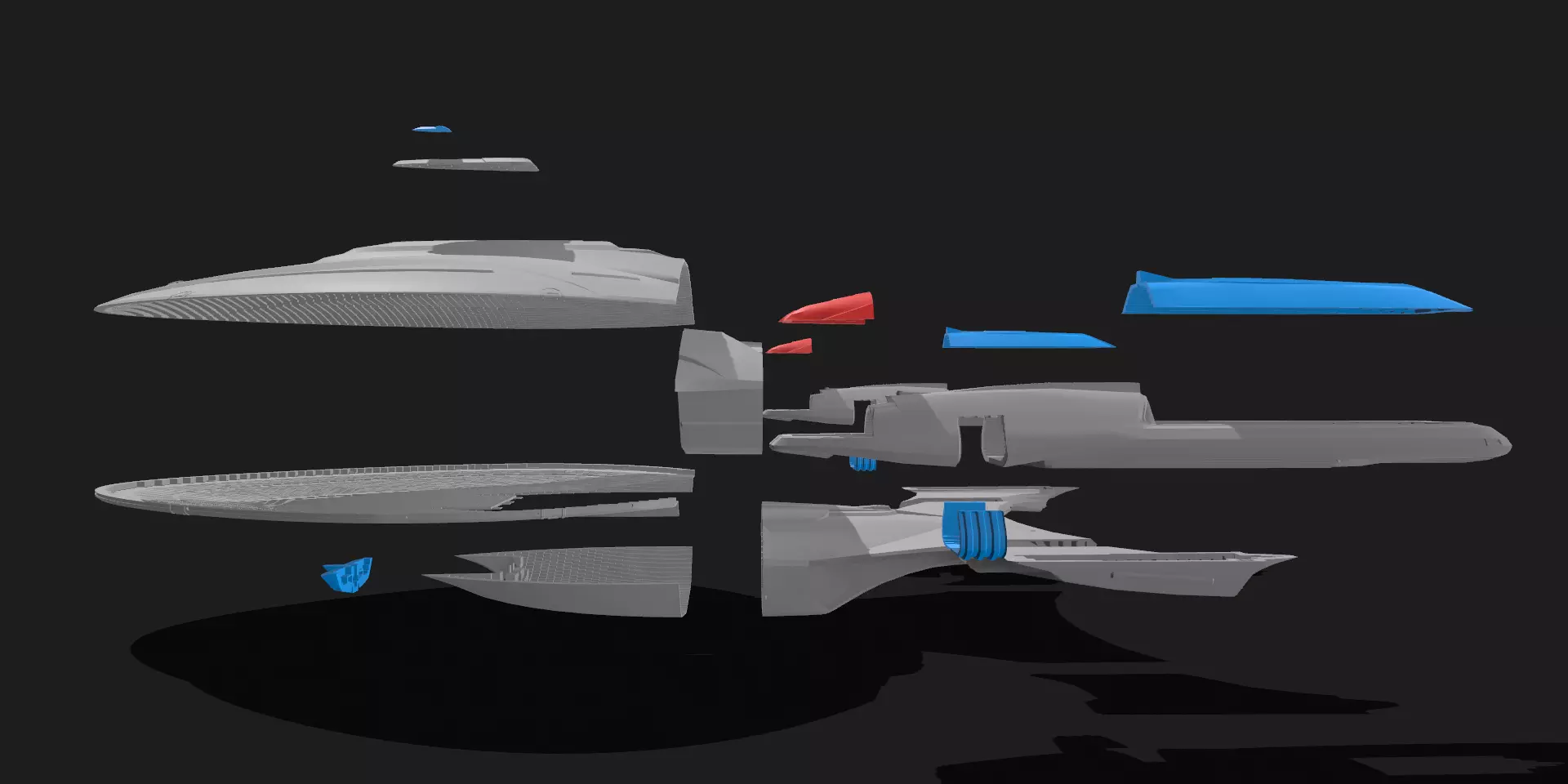 Enterprise G Eclipes class self assembly KIT 3D print model_8