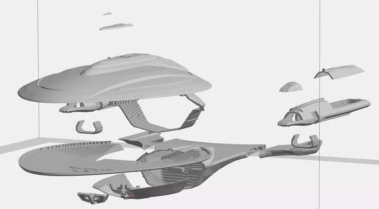 Enterprise G Eclipes class self assembly KIT 3D print model_1