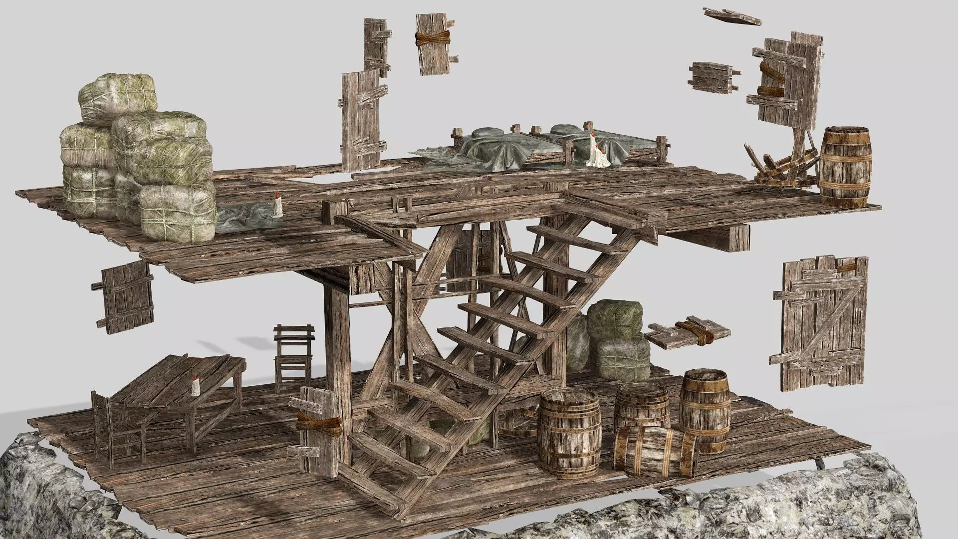 Thatch Hut House 04 For Games and Films 3D Model Low-poly 3D model_8