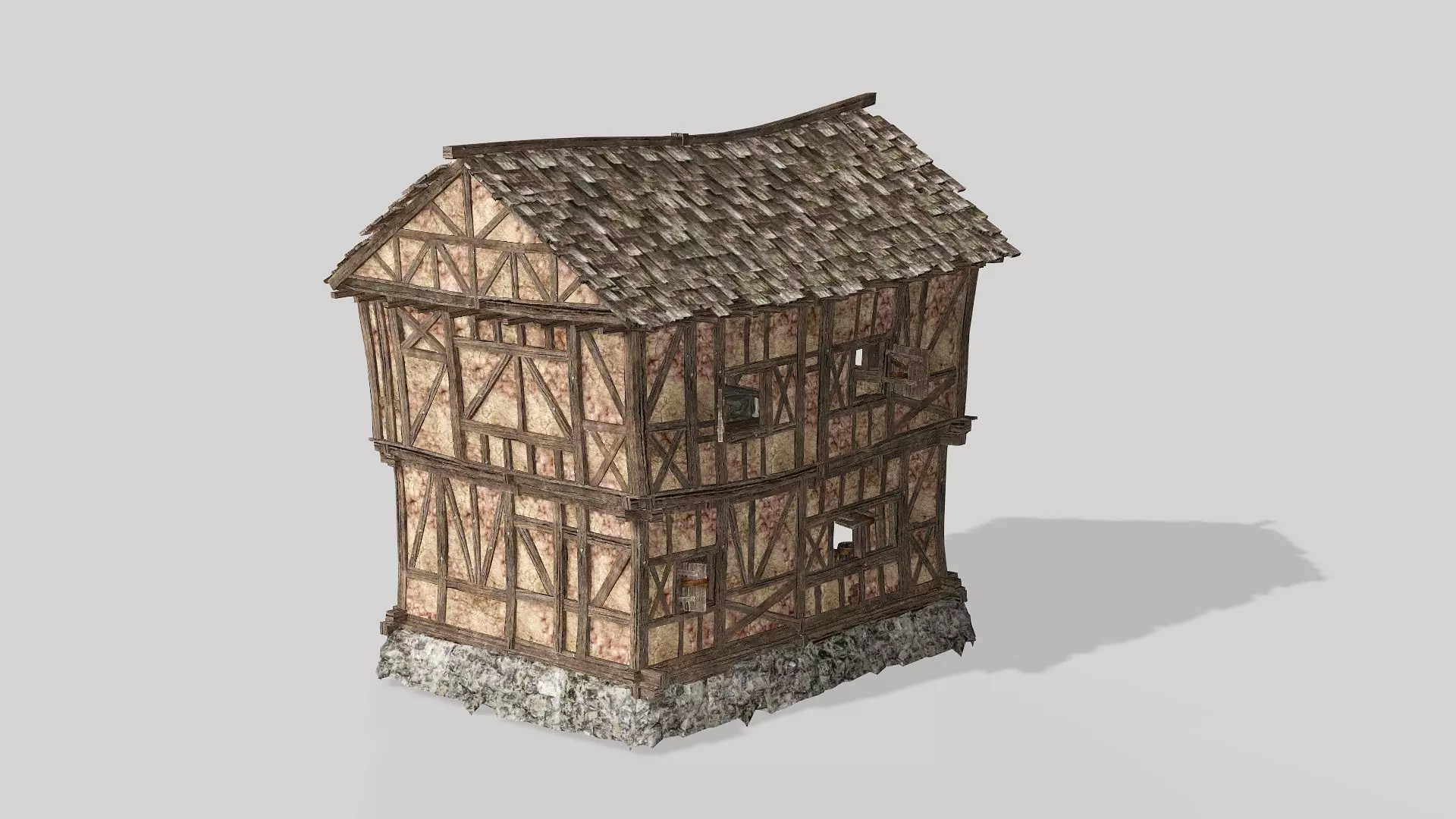 Thatch Hut House 04 For Games and Films 3D Model Low-poly 3D model_5